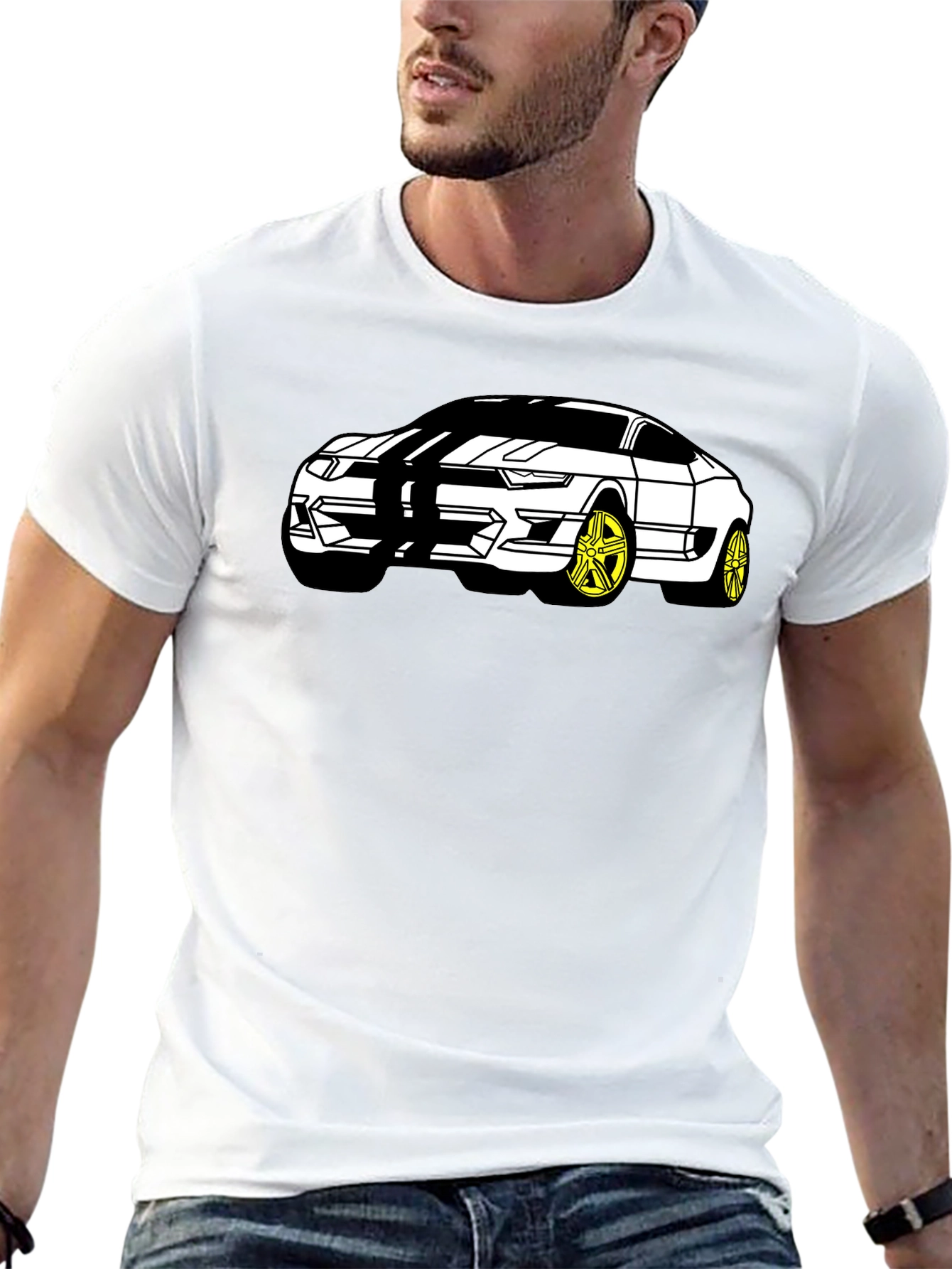 Mustang Car Graphic T-Shirt - Black