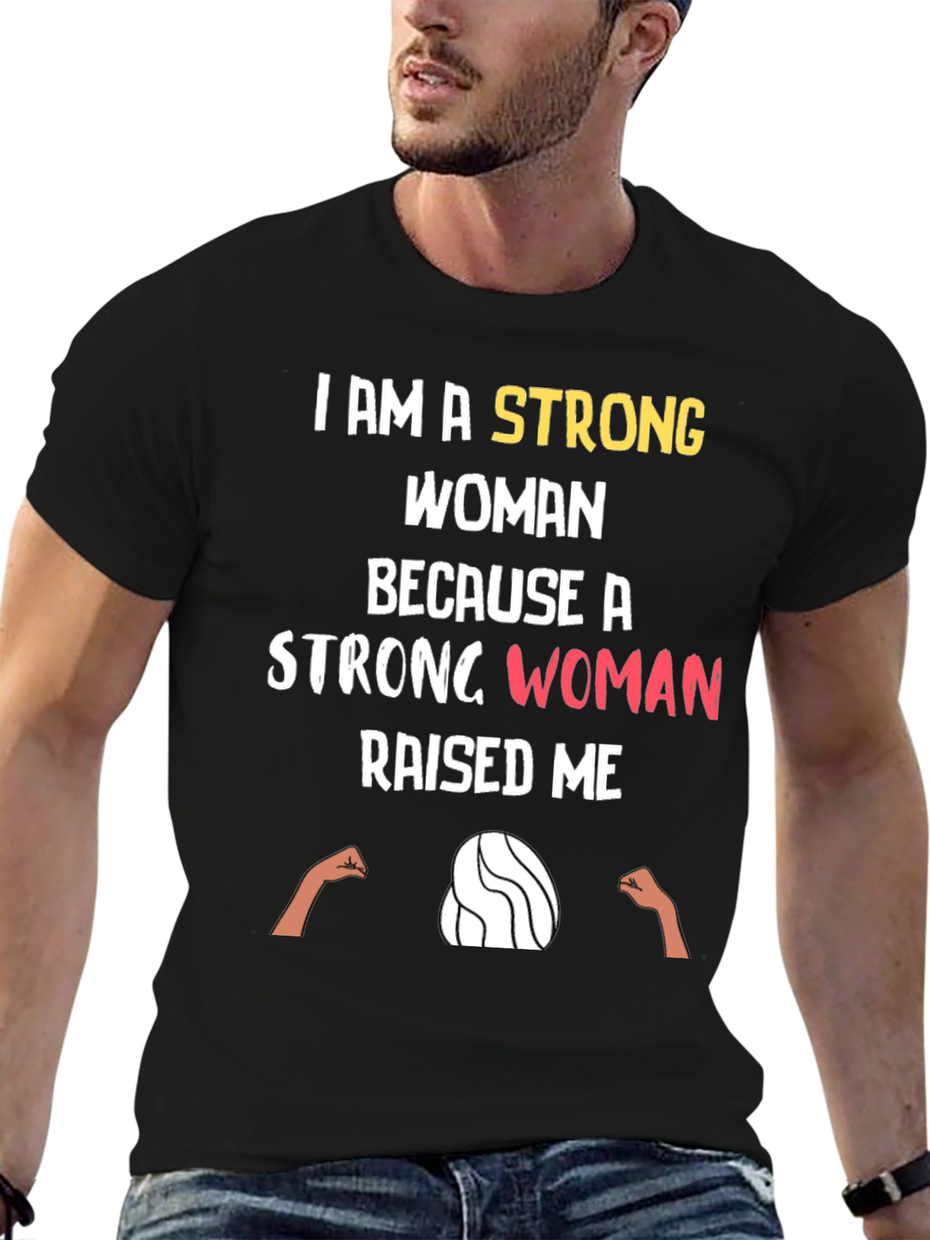 Strong Woman Graphic Tee - Empowering Black T-Shirt