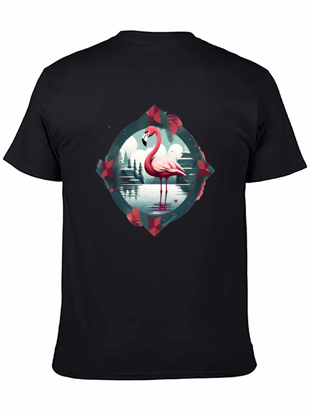 Flamingo Graphic Tee - Mens Black T-Shirt