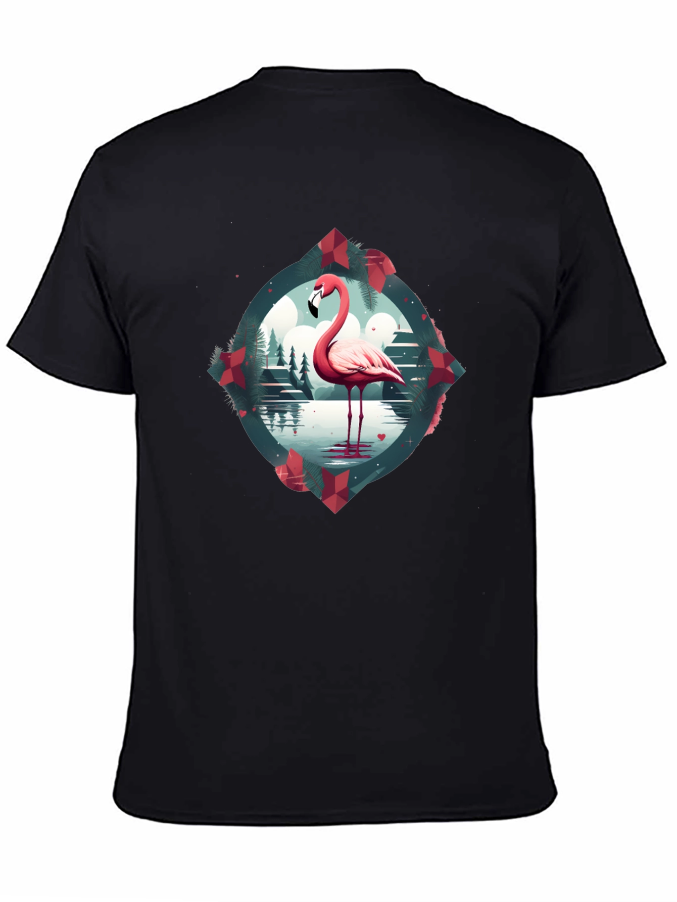 Flamingo Graphic Tee - Mens Black T-Shirt