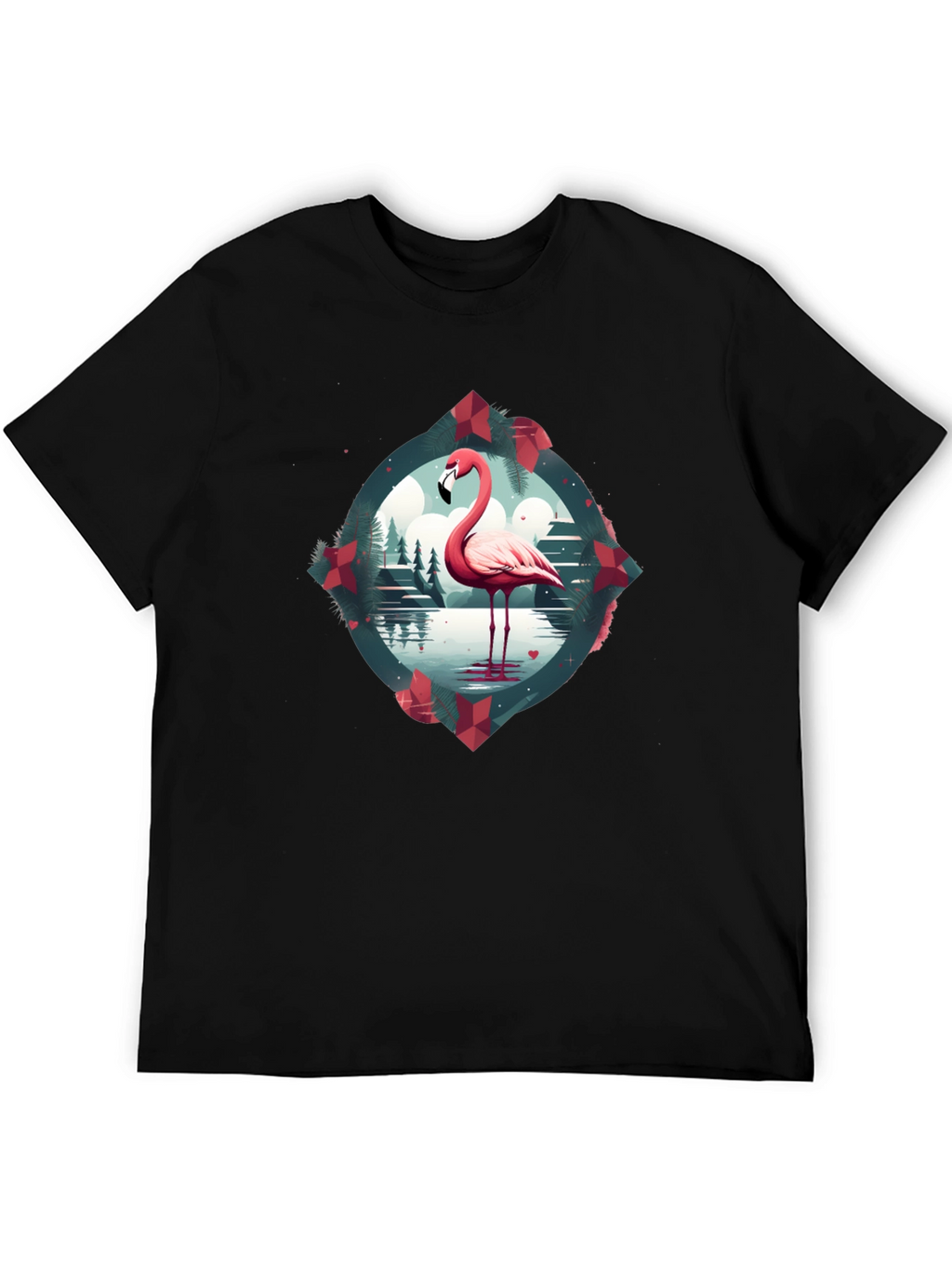 Flamingo Graphic Tee - Mens Black T-Shirt