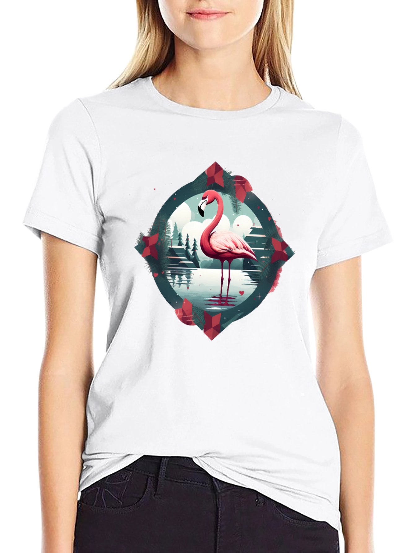 Flamingo Graphic Tee - Mens Black T-Shirt