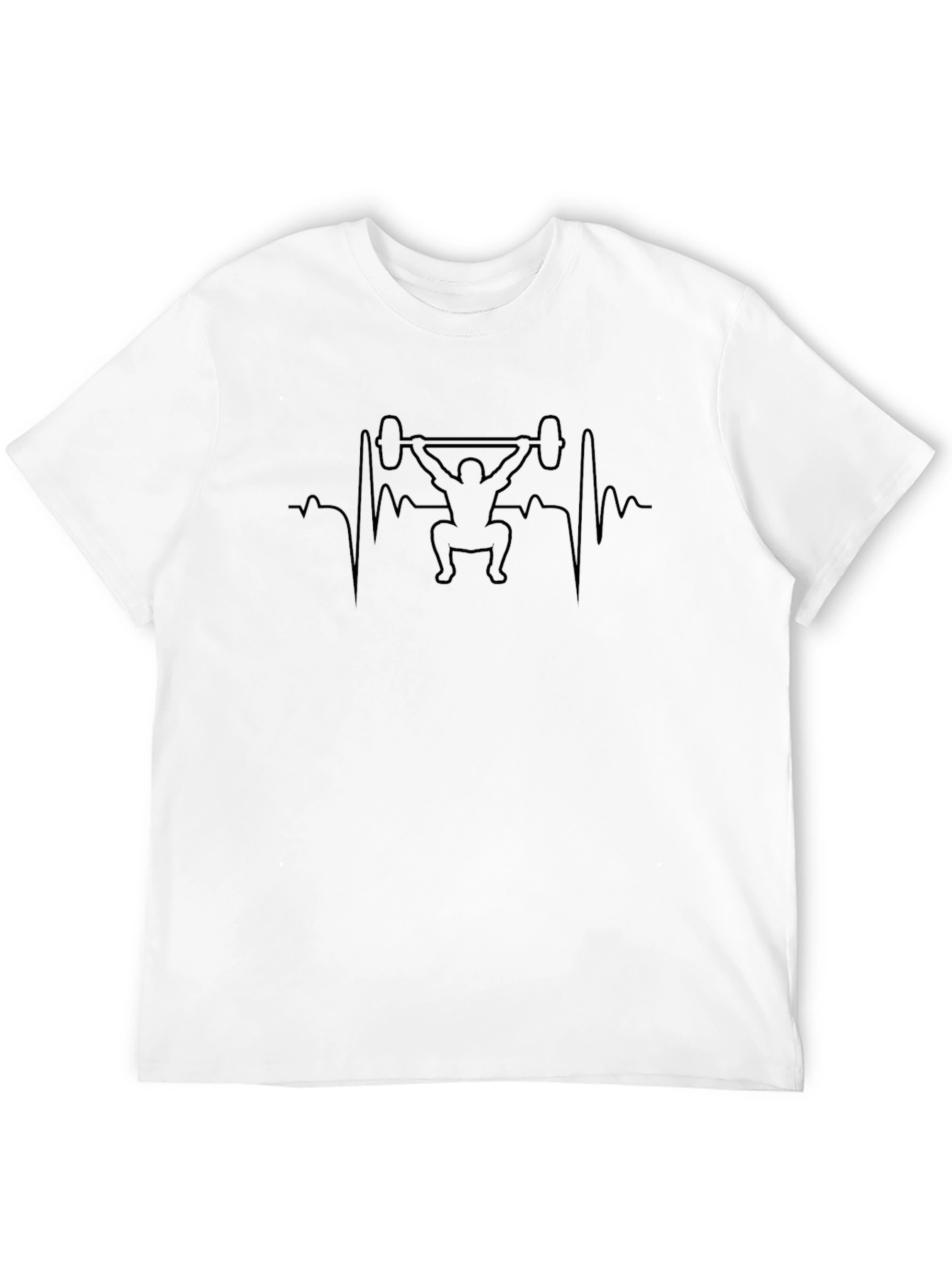 Weightlifting Heartbeat T-Shirt - Black Cotton Tee
