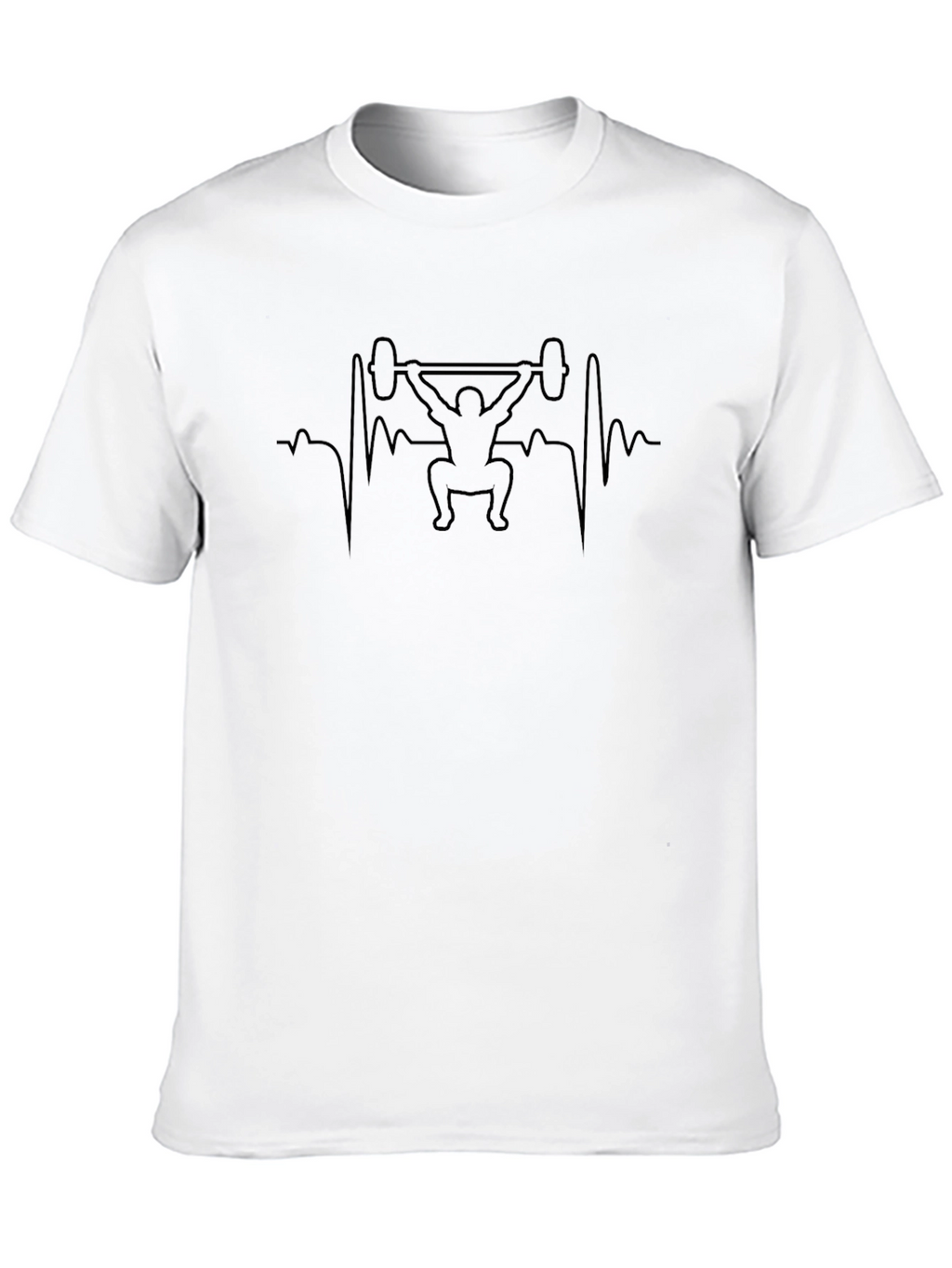 Weightlifting Heartbeat T-Shirt - Black Cotton Tee