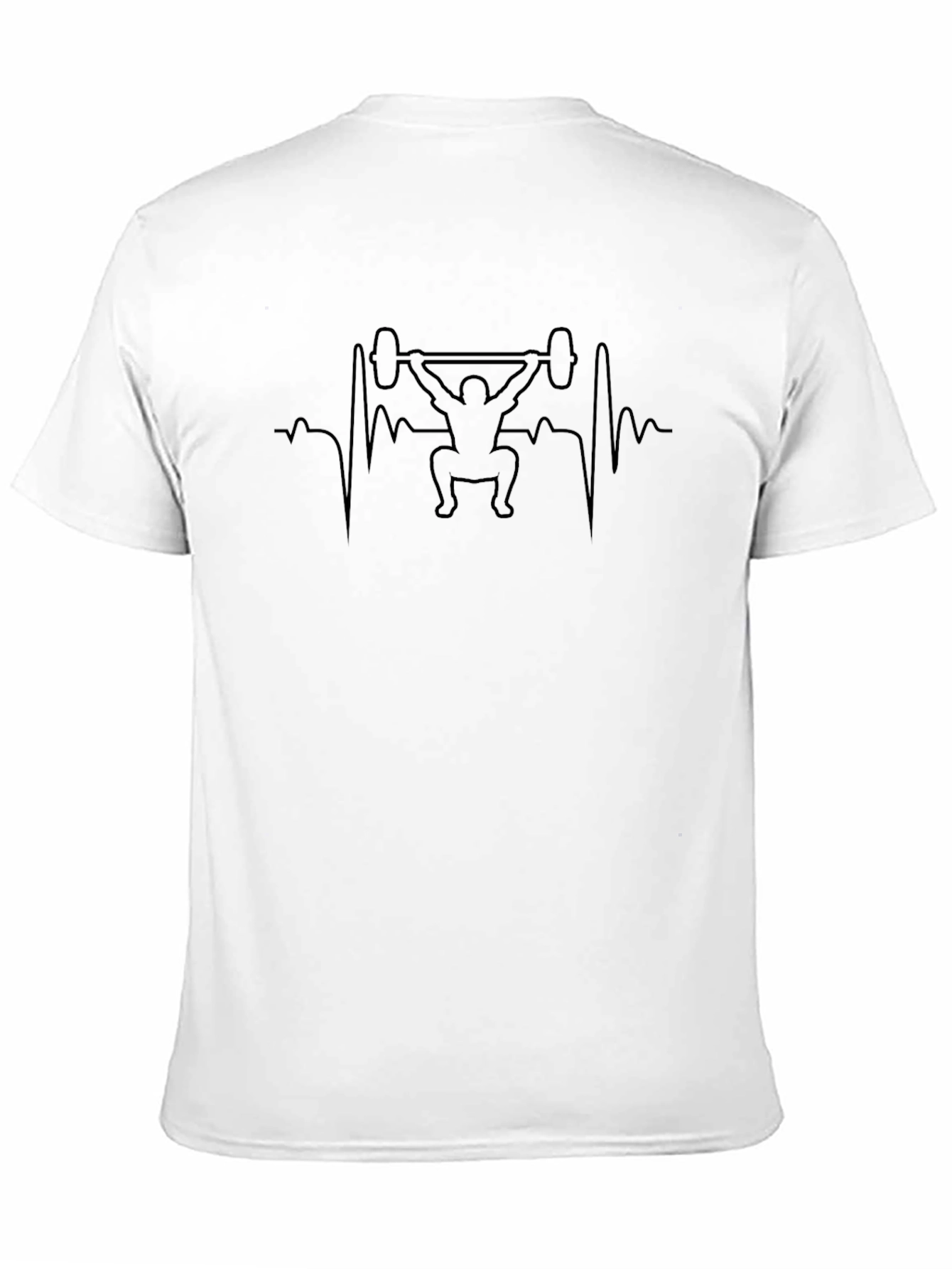 Weightlifting Heartbeat T-Shirt - Black Cotton Tee