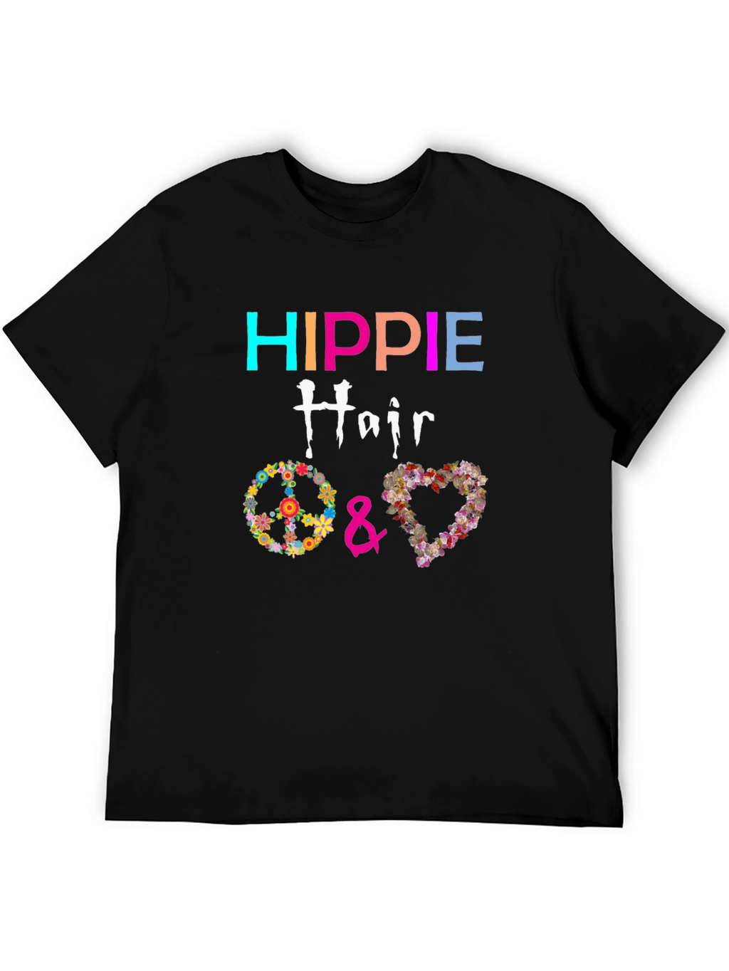 Hippie Hair Flower Peace Love T-Shirt
