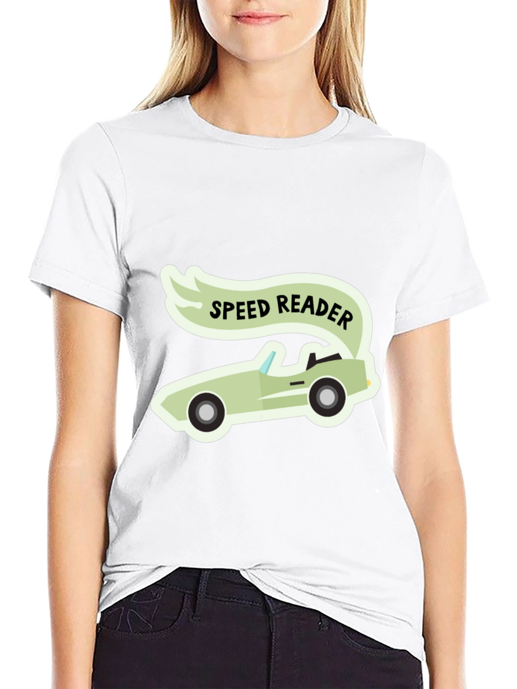 Speed Reader Car Graphic T-Shirt - Black Cotton Tee