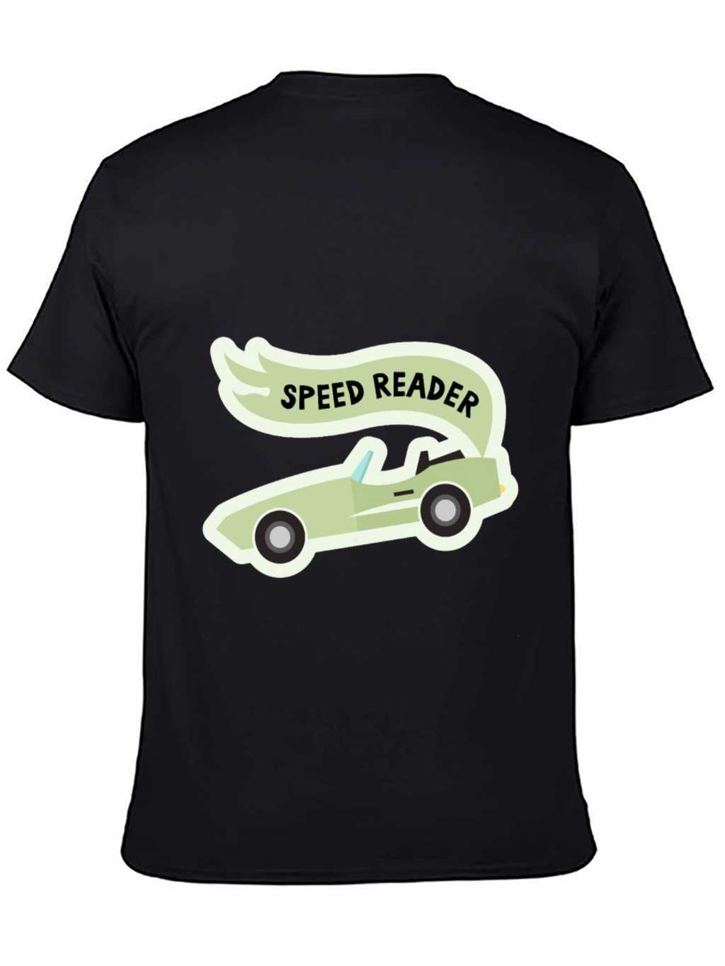 Speed Reader Car Graphic T-Shirt - Black Cotton Tee