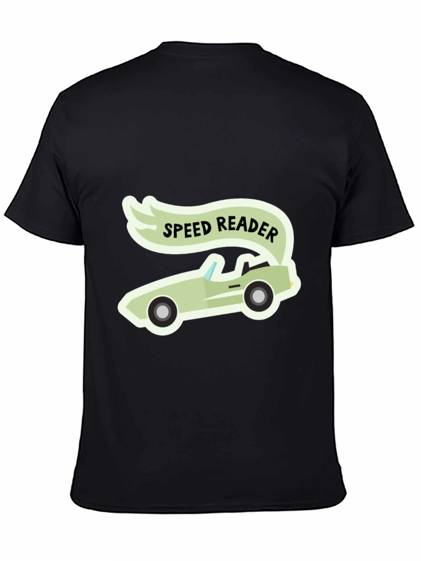Speed Reader Car Graphic T-Shirt - Black Cotton Tee