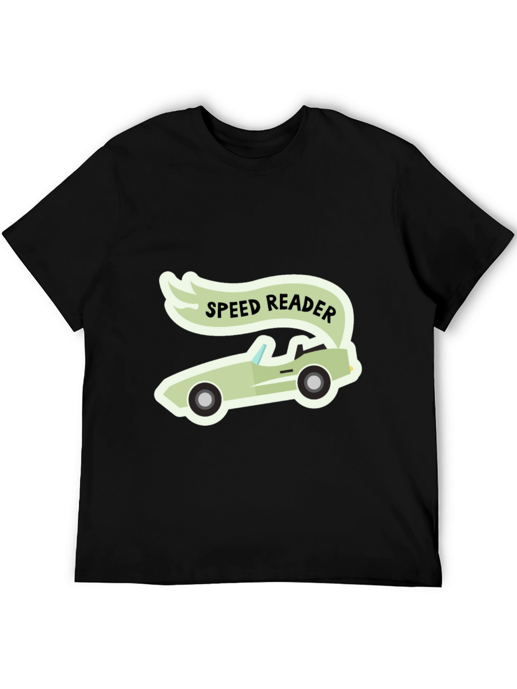 Speed Reader Car Graphic T-Shirt - Black Cotton Tee