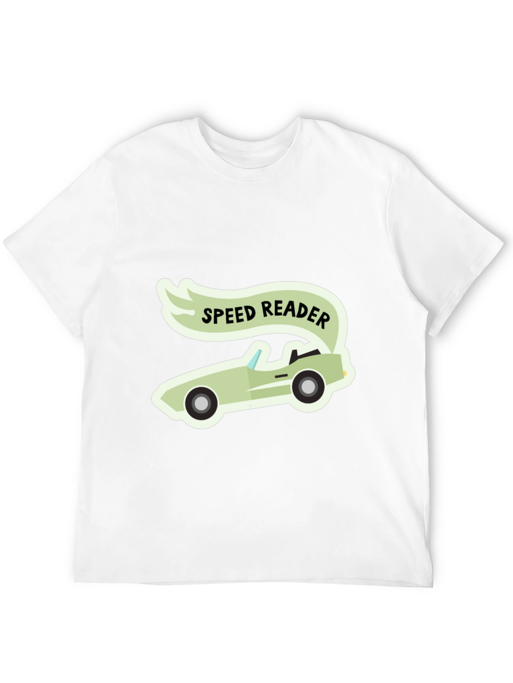 Speed Reader Car Graphic T-Shirt - Black Cotton Tee