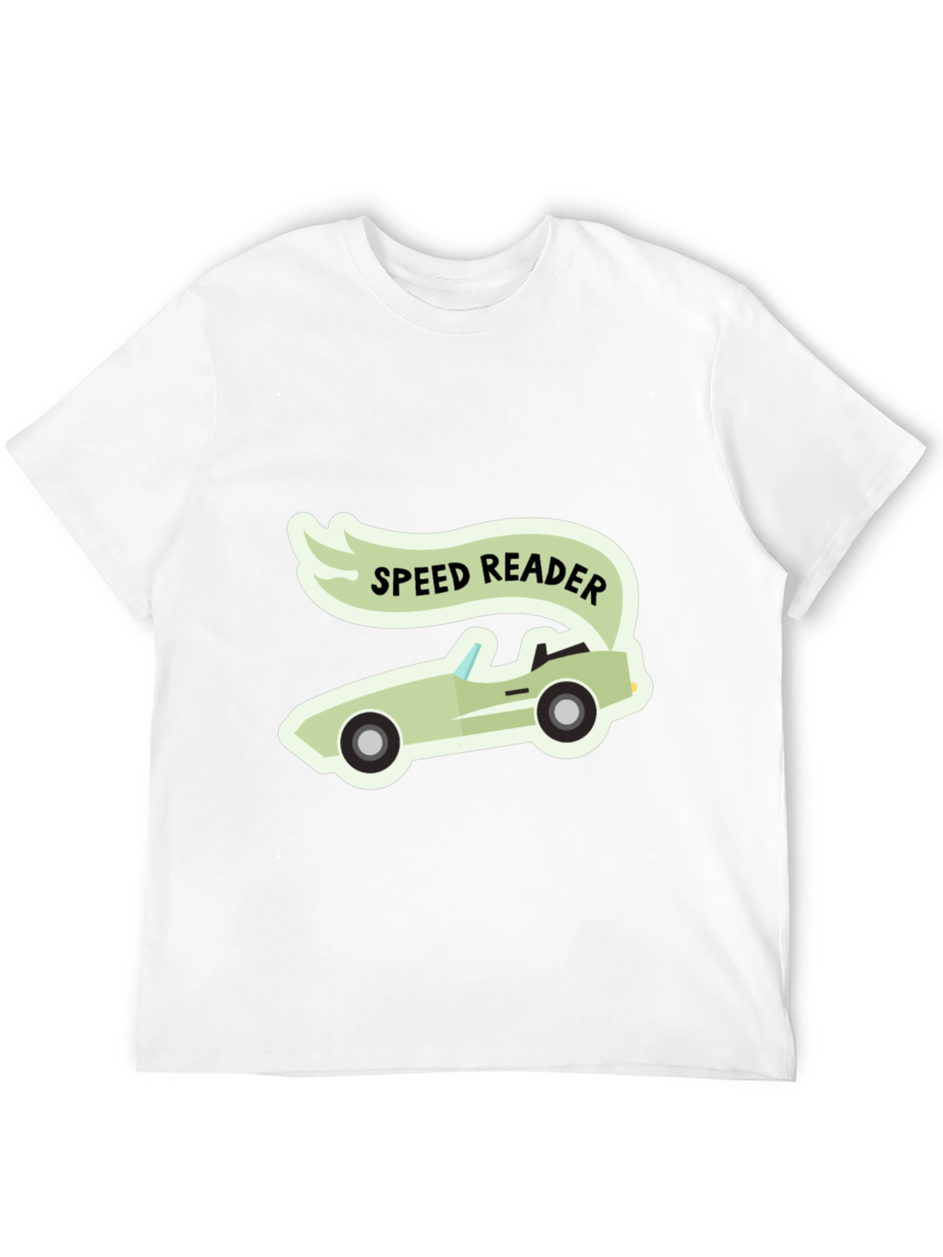 Speed Reader Car Graphic T-Shirt - Black Cotton Tee