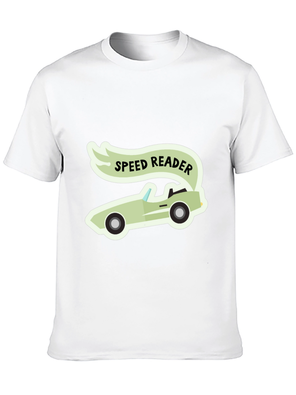 Speed Reader Car Graphic T-Shirt - Black Cotton Tee