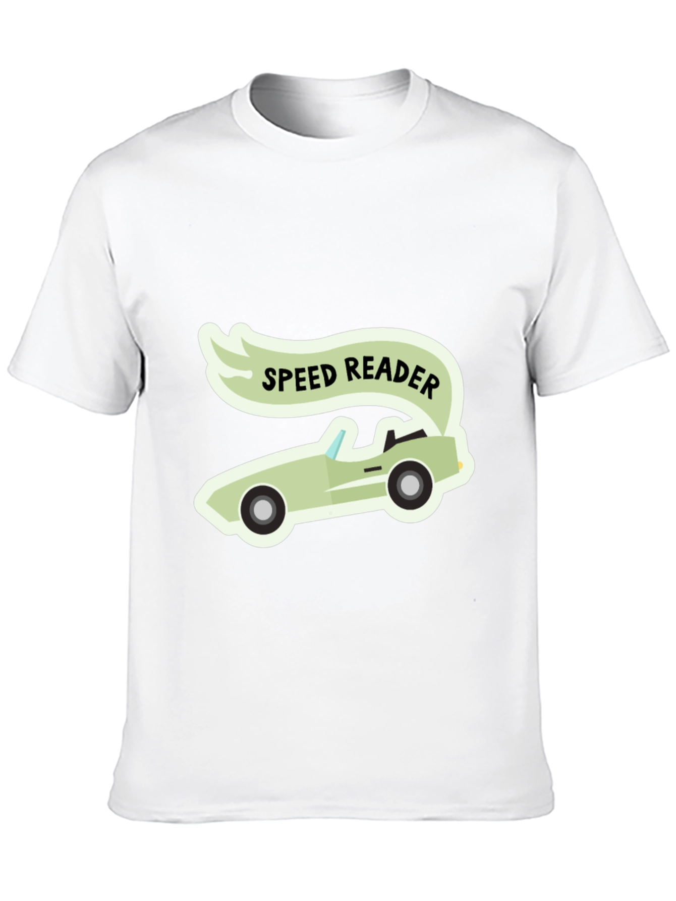 Speed Reader Car Graphic T-Shirt - Black Cotton Tee