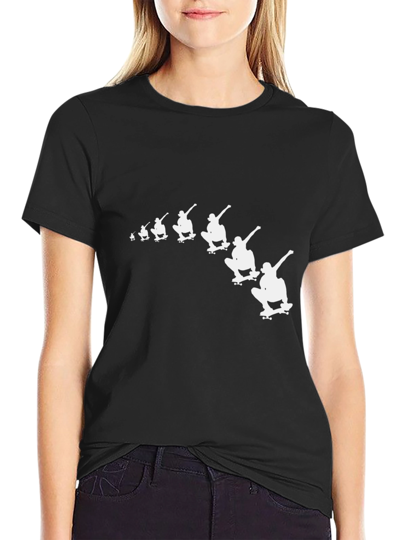 Skateboarder Graphic Tee - Black
