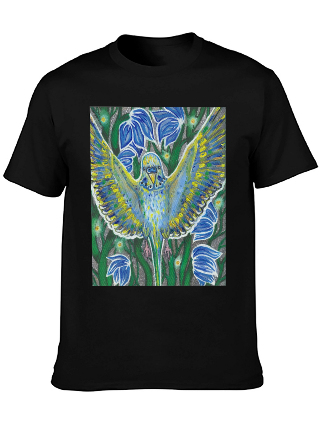 Parrot Print Tee - Unique Artistic Design