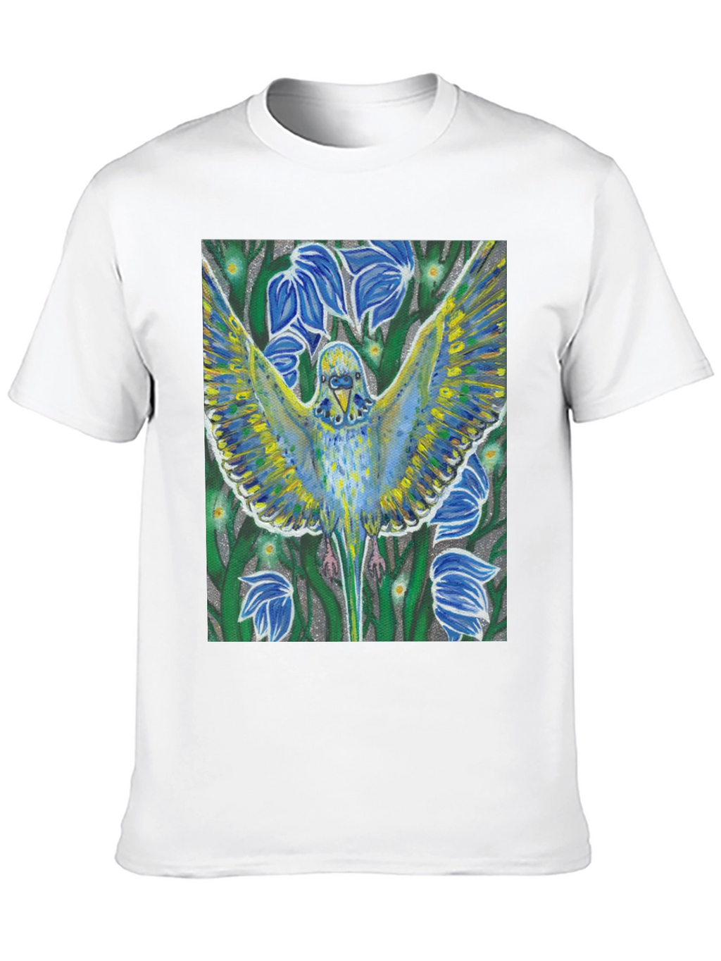 Parrot Print Tee - Unique Artistic Design