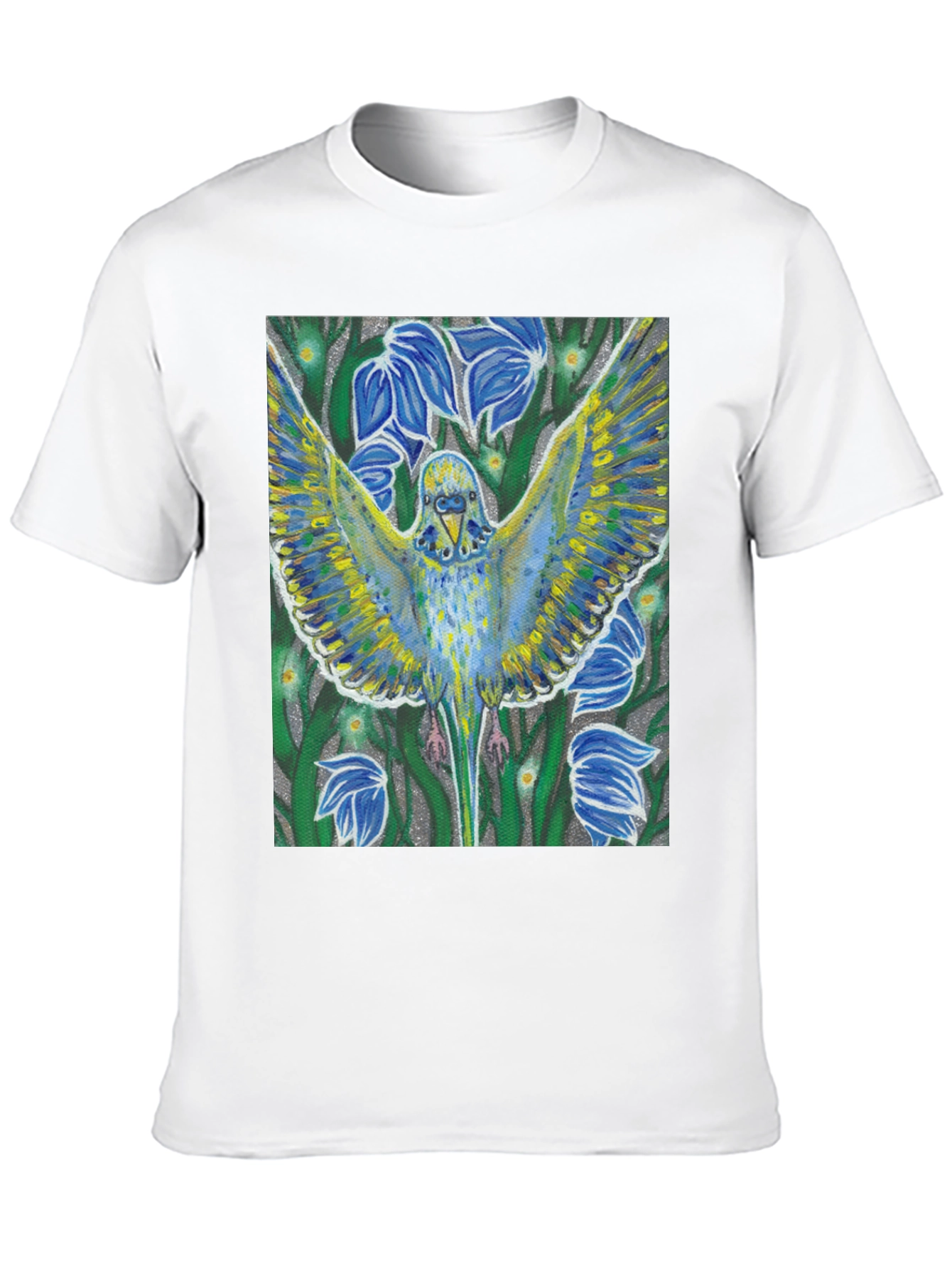 Parrot Print Tee - Unique Artistic Design
