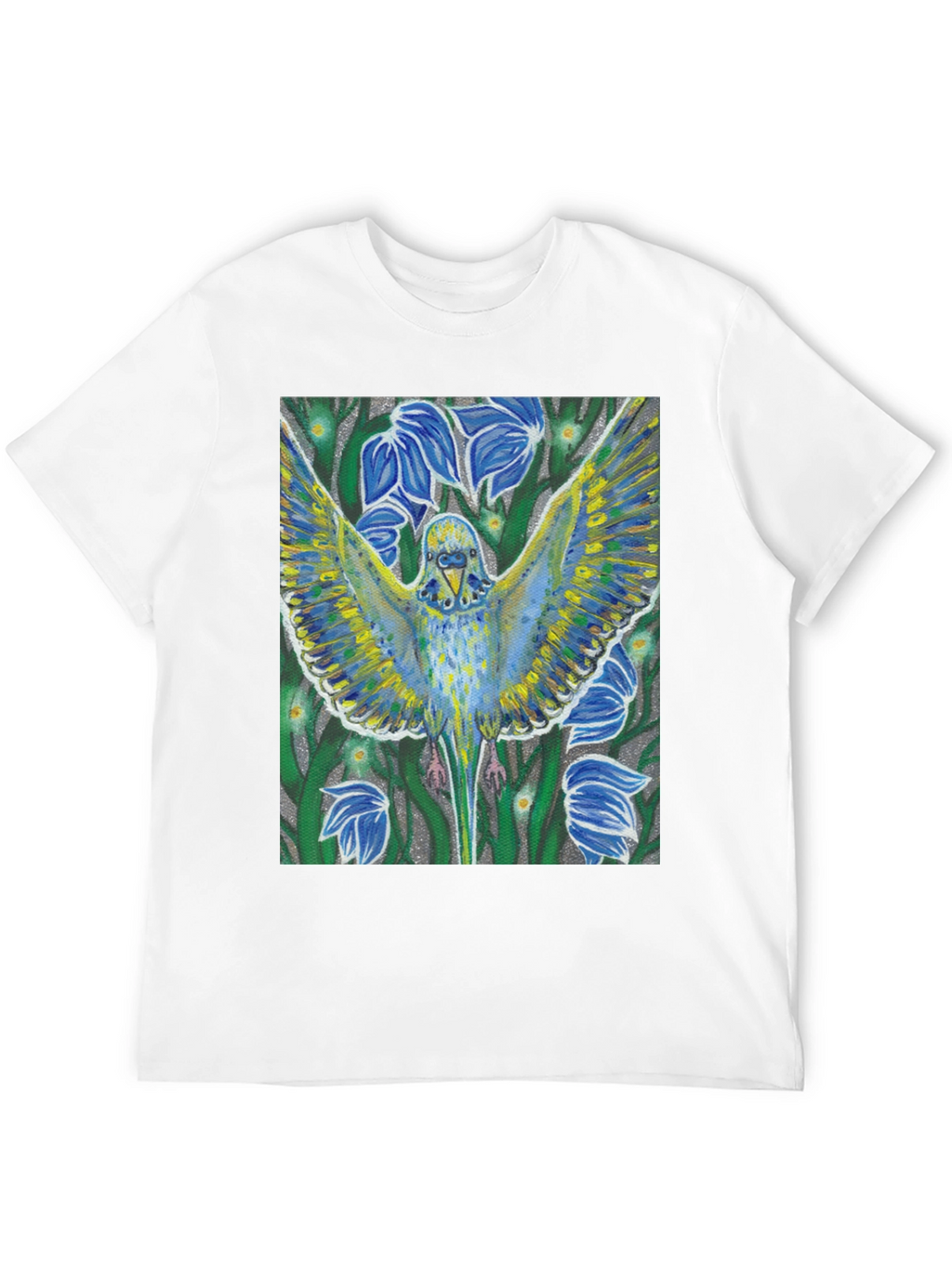 Parrot Print Tee - Unique Artistic Design
