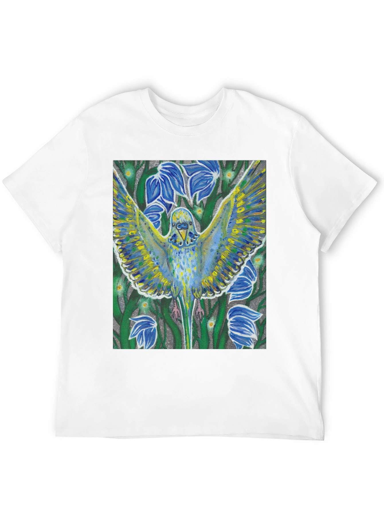 Parrot Print Tee - Unique Artistic Design