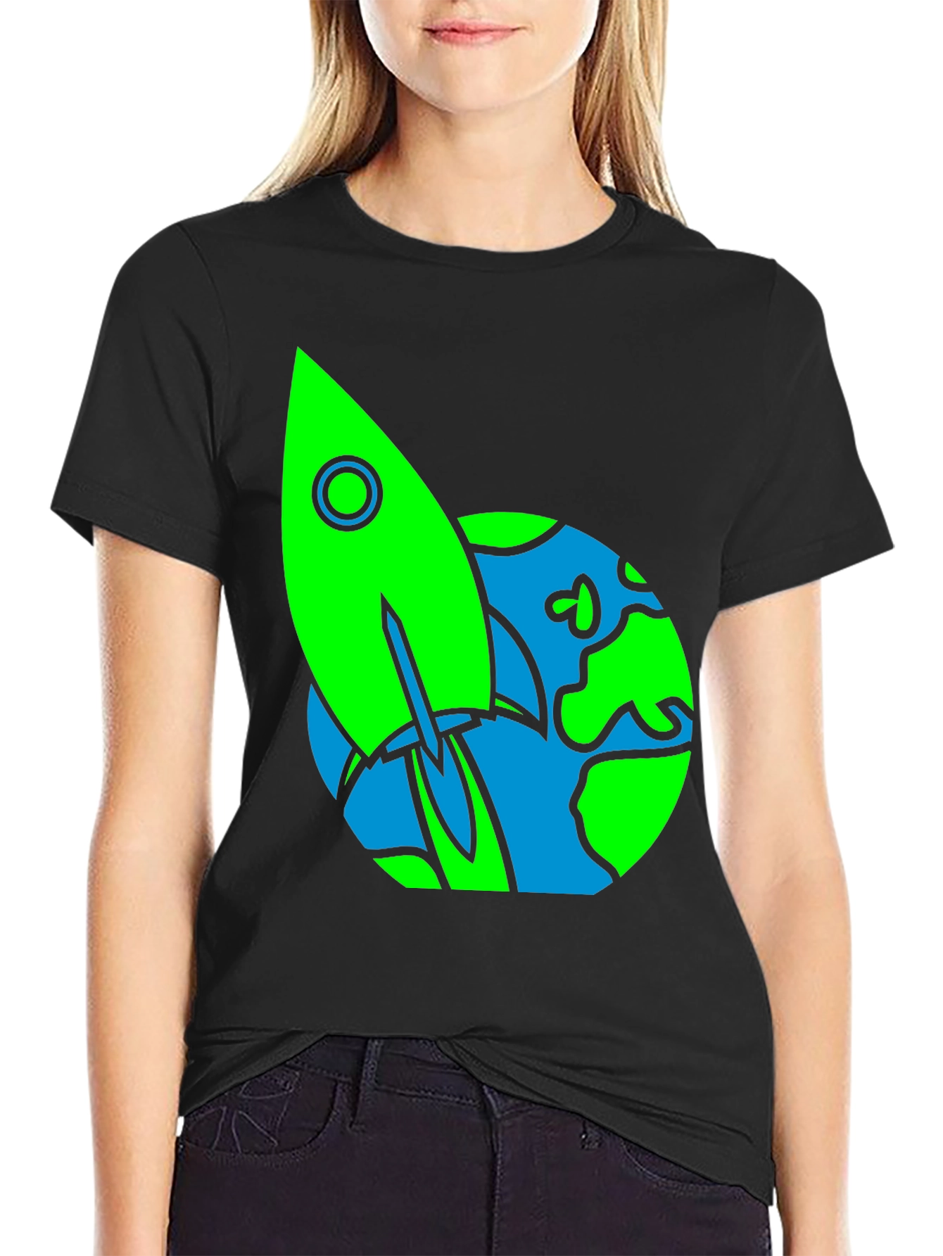 Rocket Earth Graphic Tee - Space Lovers Shirt