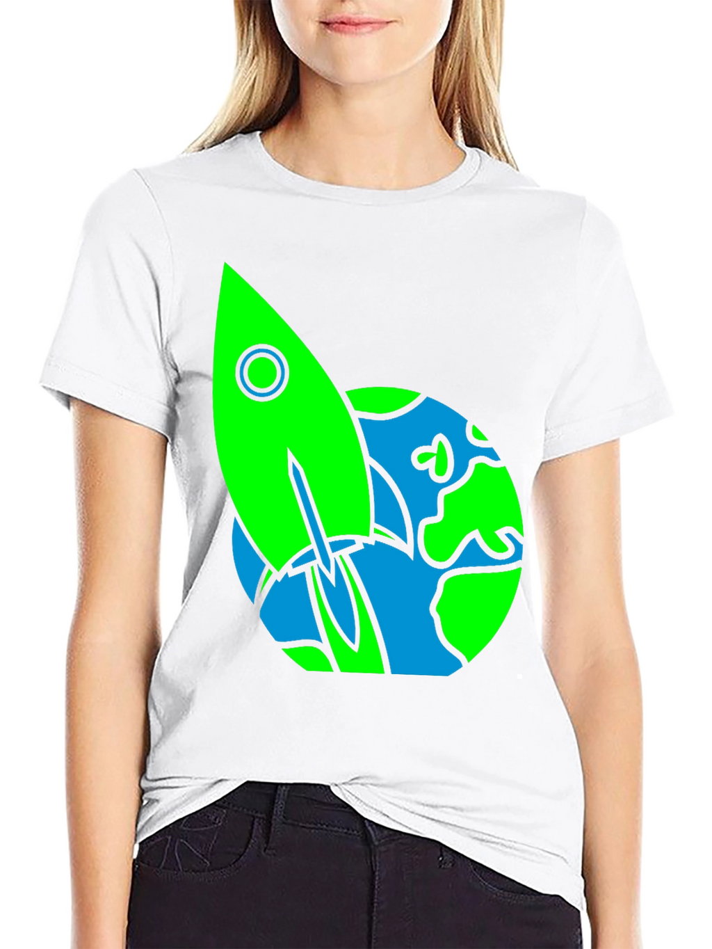 Rocket Earth Graphic Tee - Space Lovers Shirt