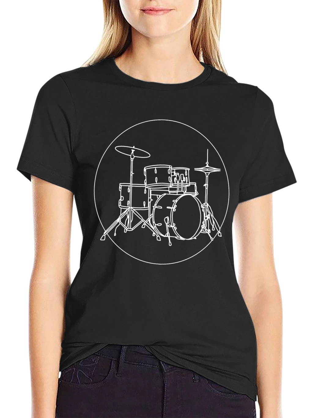 Drum Kit Graphic Tee - Black