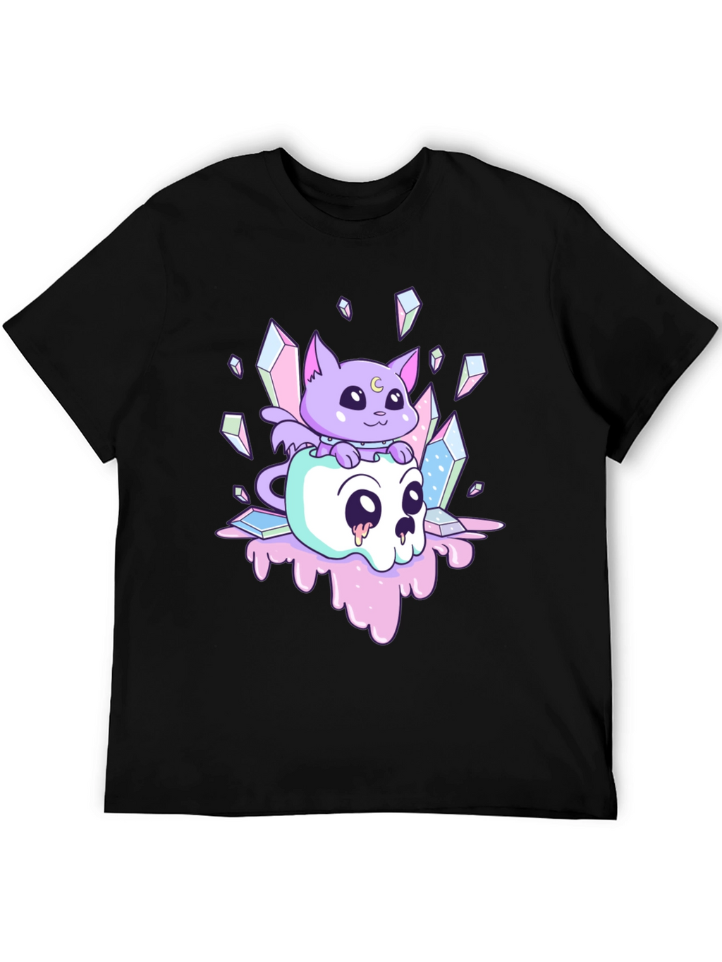 Cute Kawaii Cat Skull T-Shirt