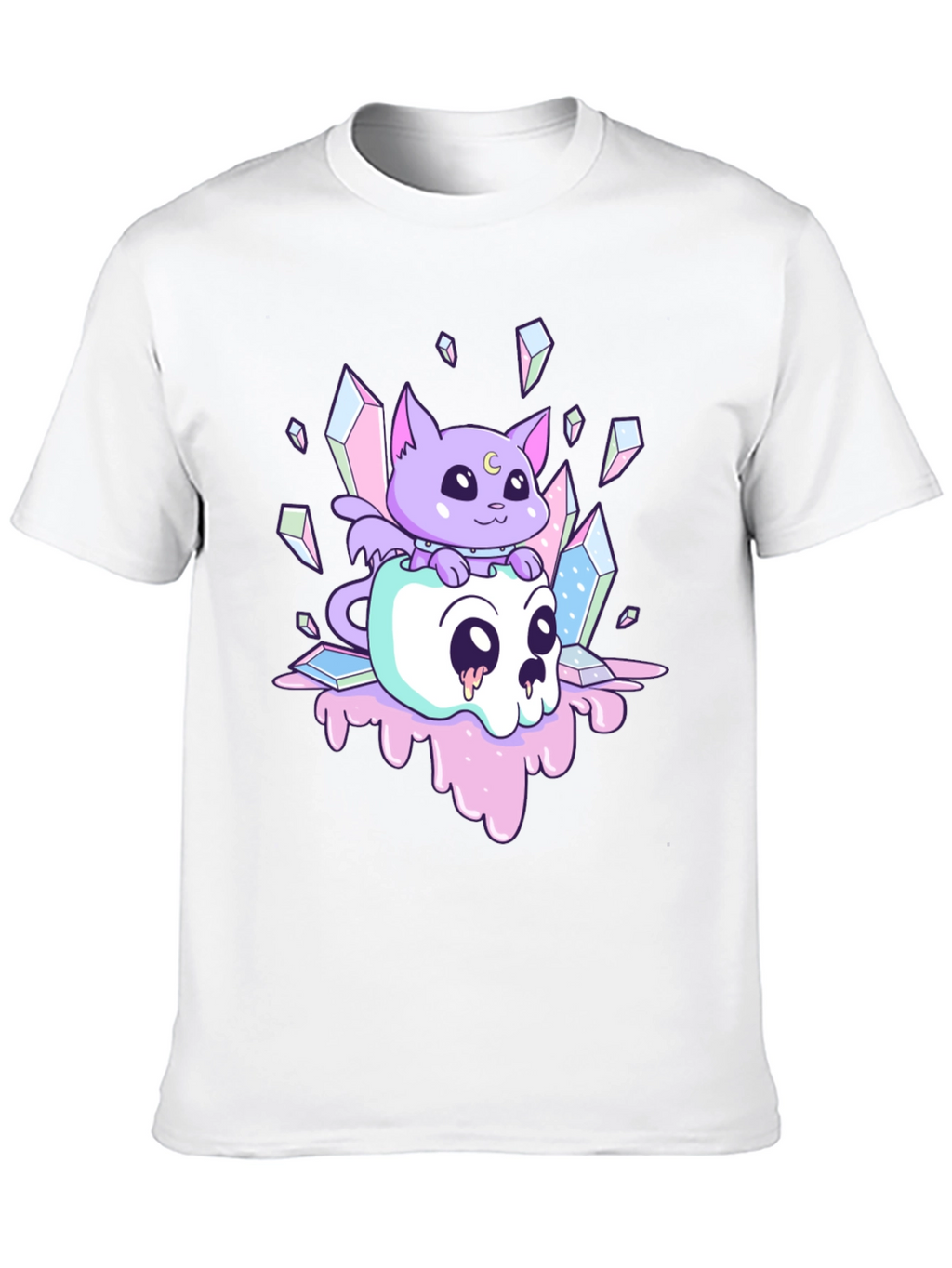 Cute Kawaii Cat Skull T-Shirt