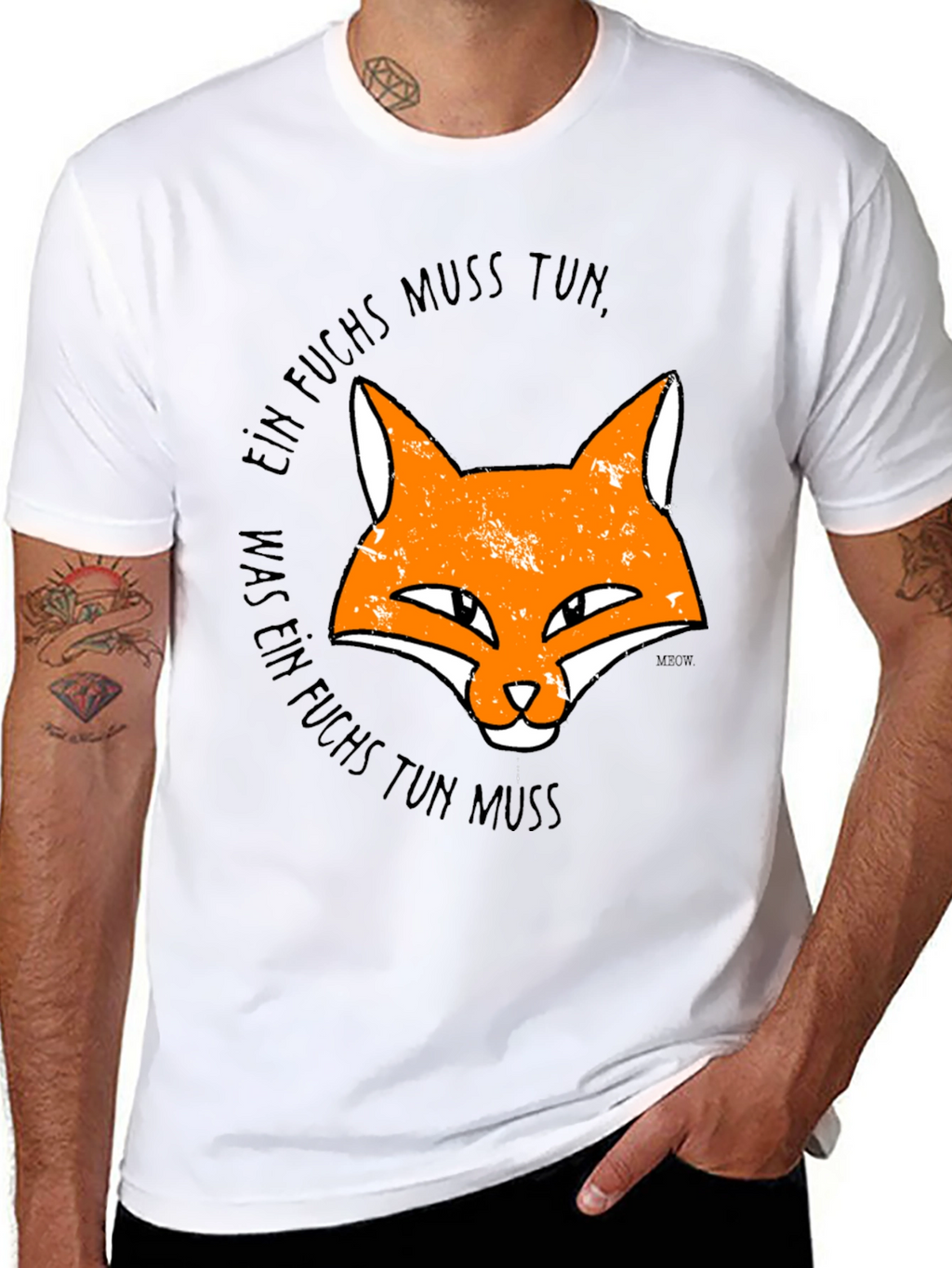 Ein Fuchs Muss Tun Mens Black Graphic Tee