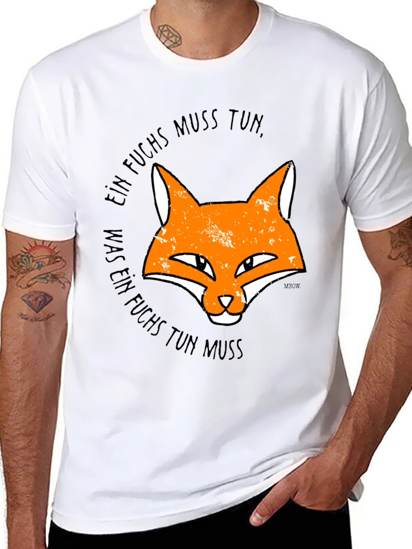 Ein Fuchs Muss Tun Mens Black Graphic Tee