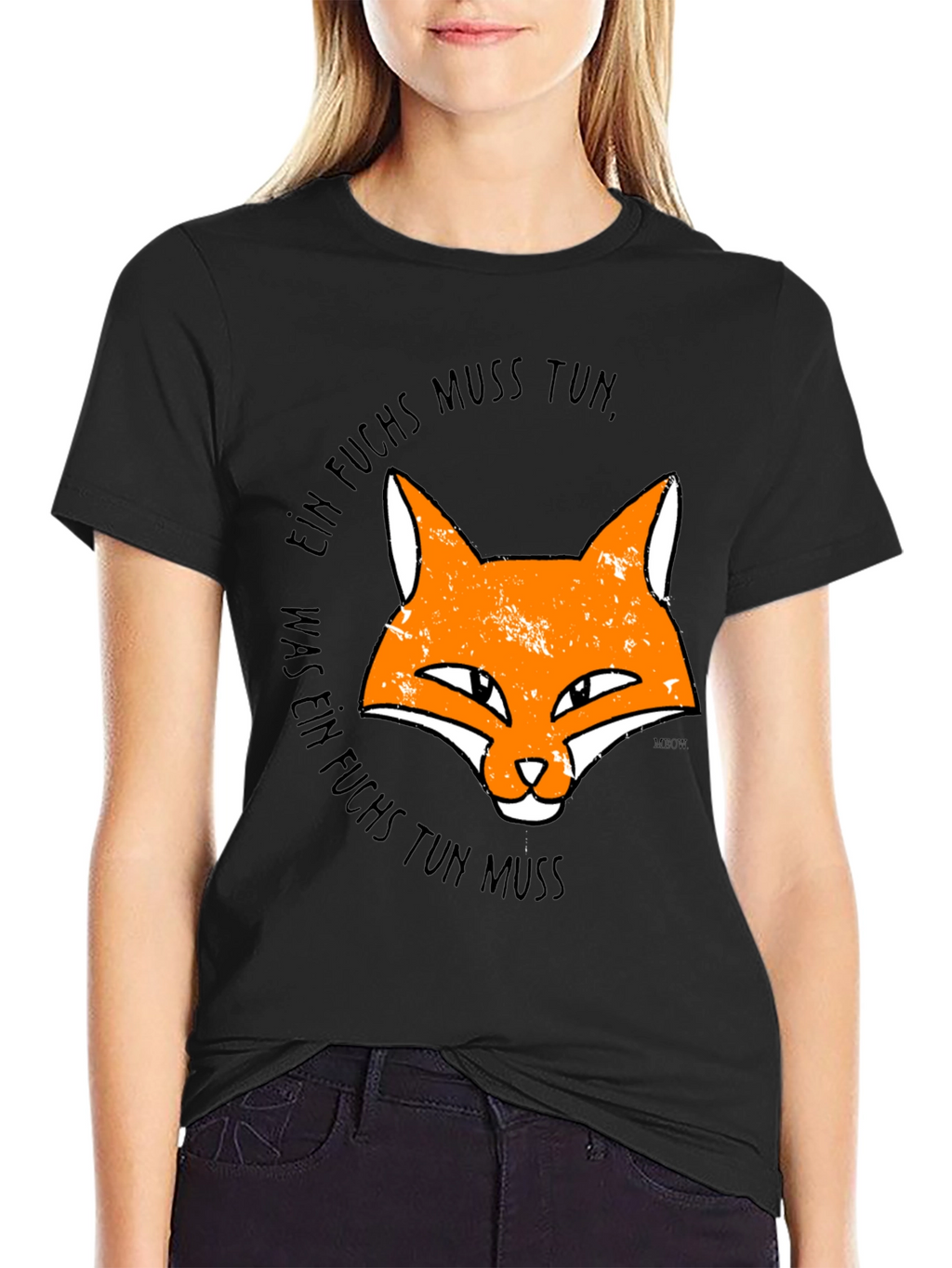 Ein Fuchs Muss Tun Mens Black Graphic Tee