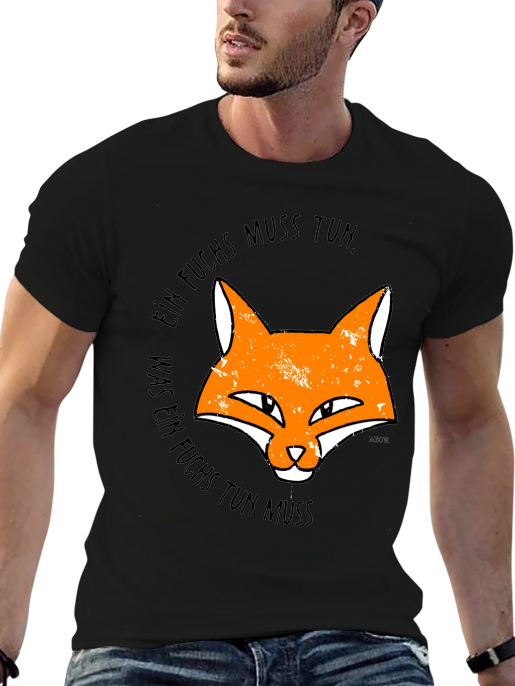 Ein Fuchs Muss Tun Mens Black Graphic Tee