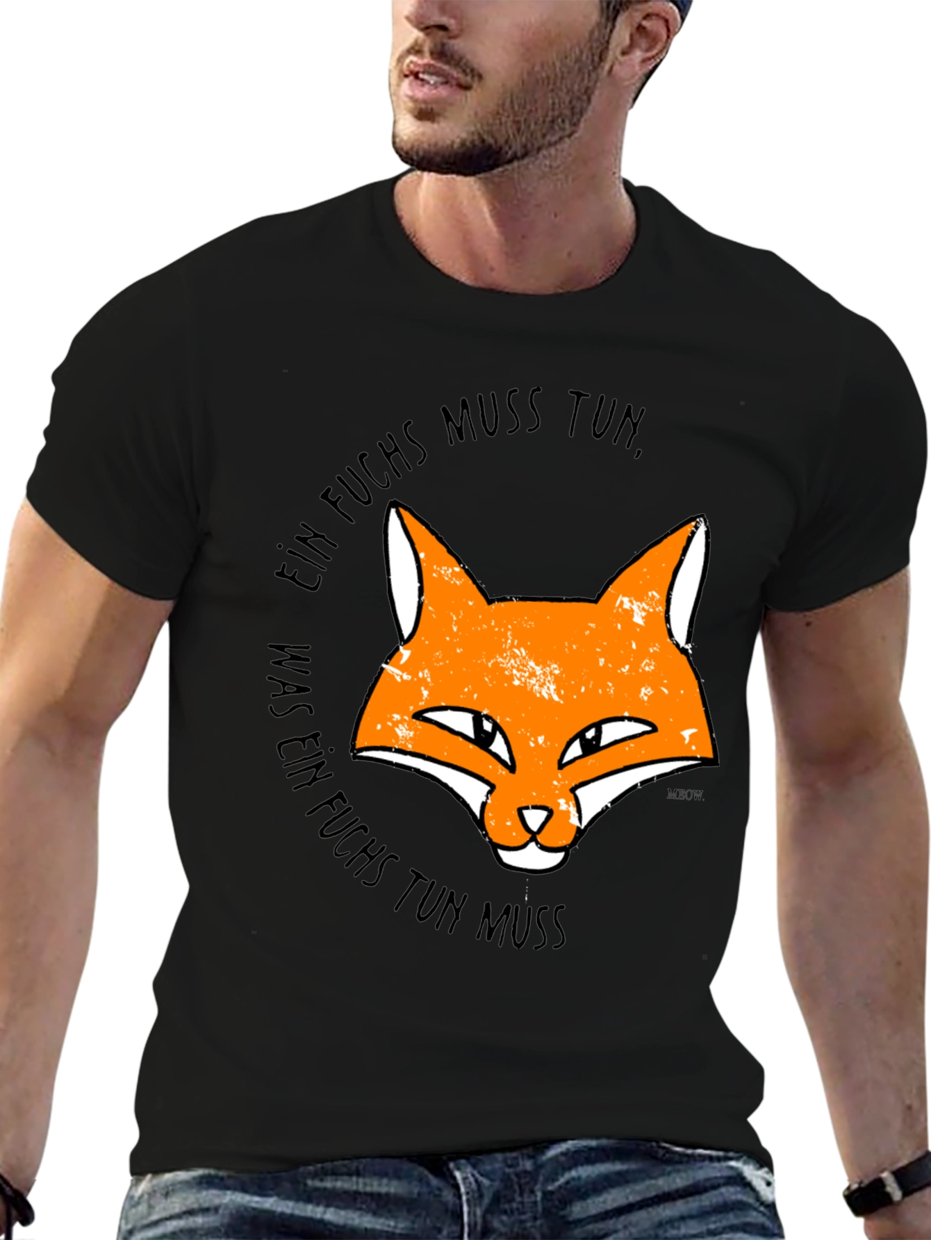 Ein Fuchs Muss Tun Mens Black Graphic Tee