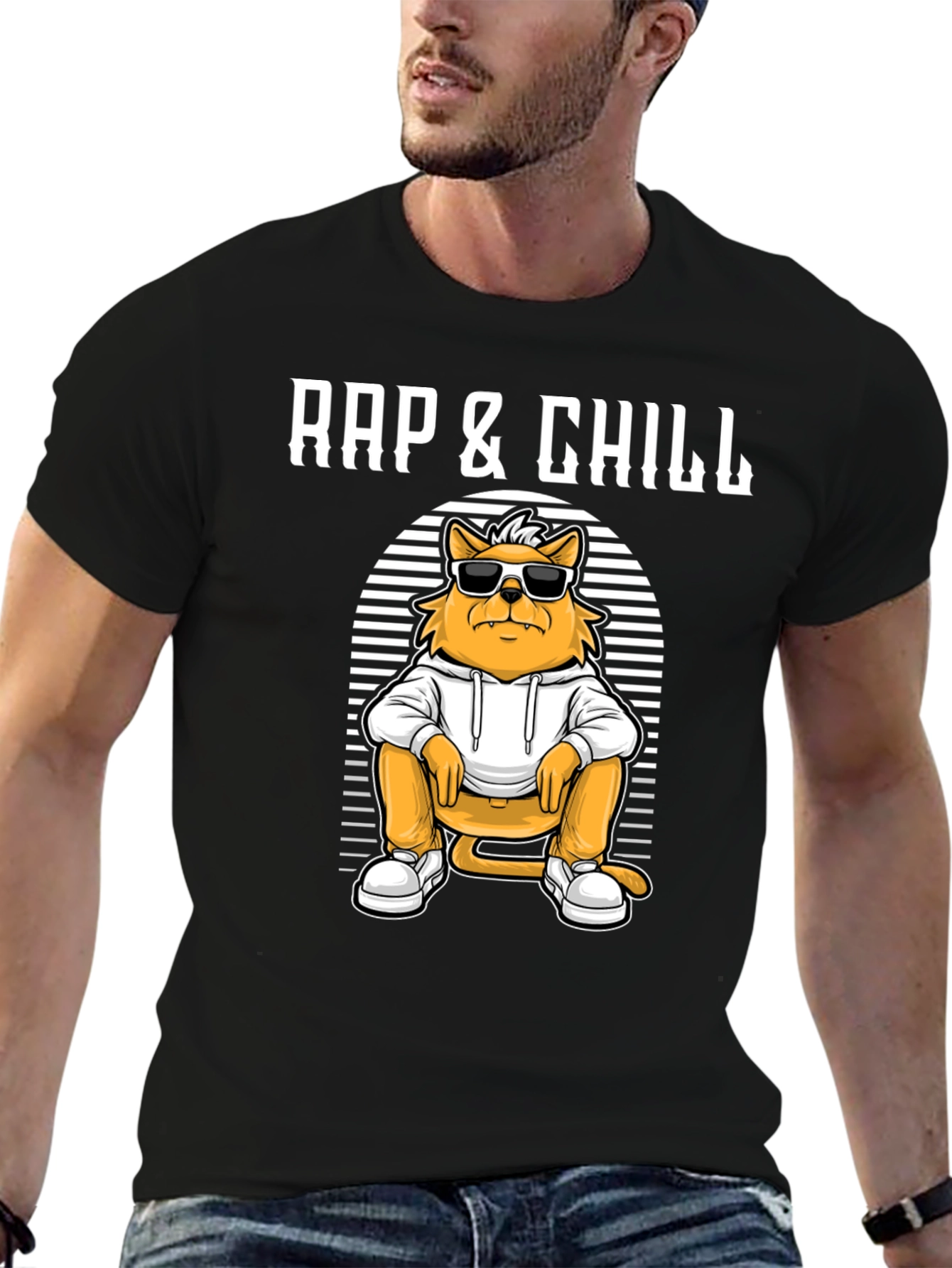 Rap & Chill Cat T-Shirt - Cool Graphic Tee