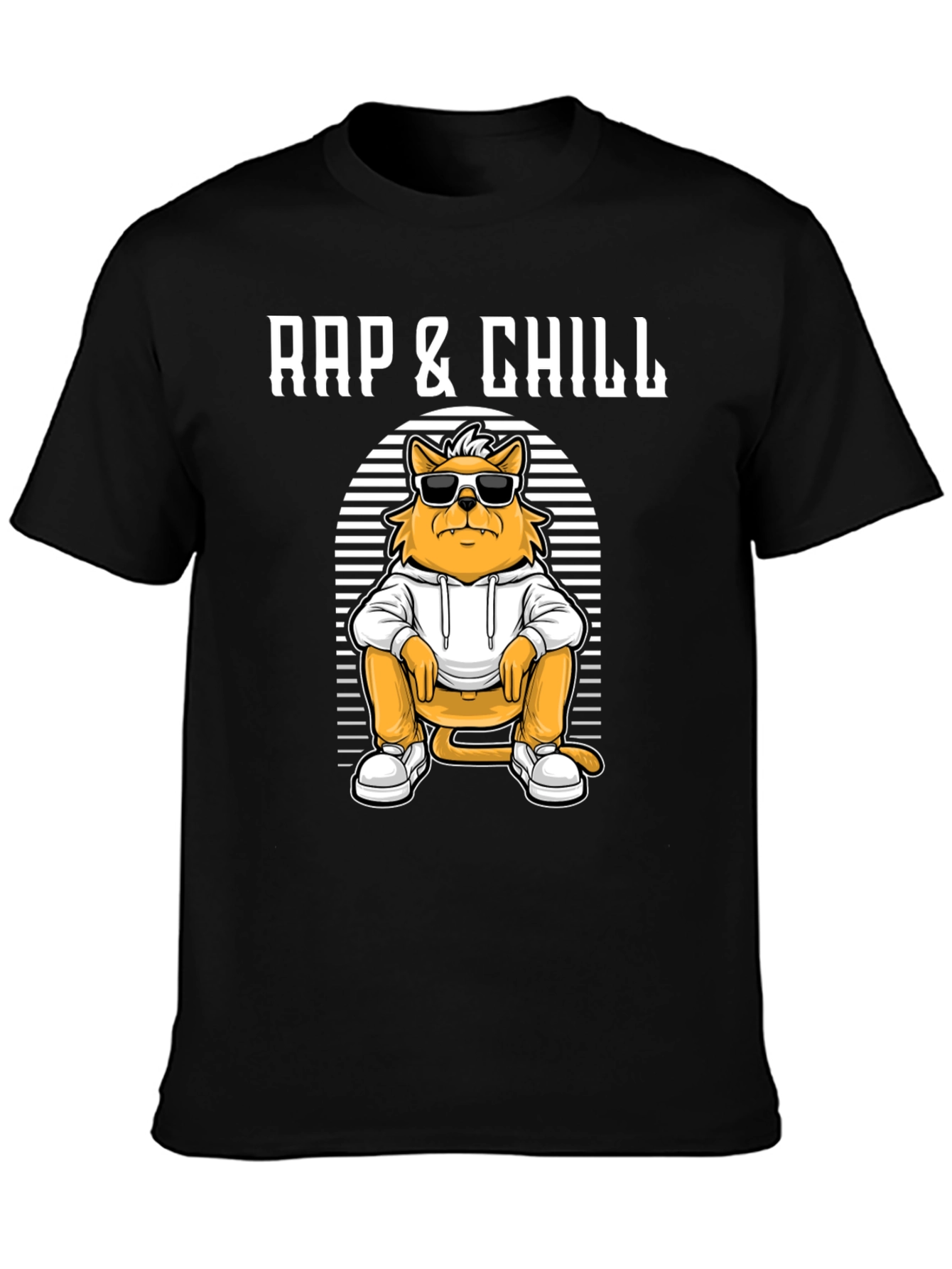 Rap & Chill Cat T-Shirt - Cool Graphic Tee