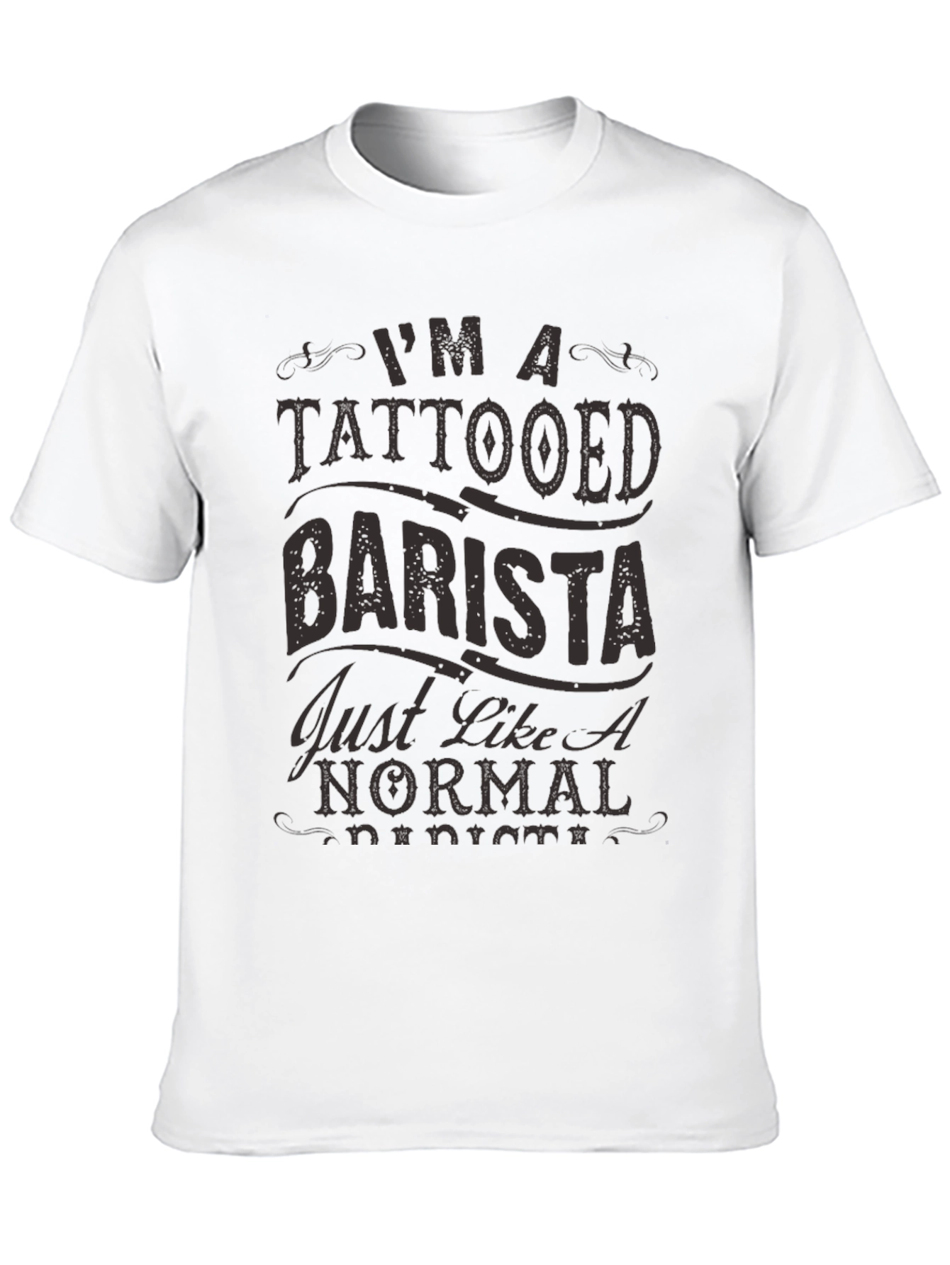 Tattooed Barista Graphic Tee - Novelty Shirt