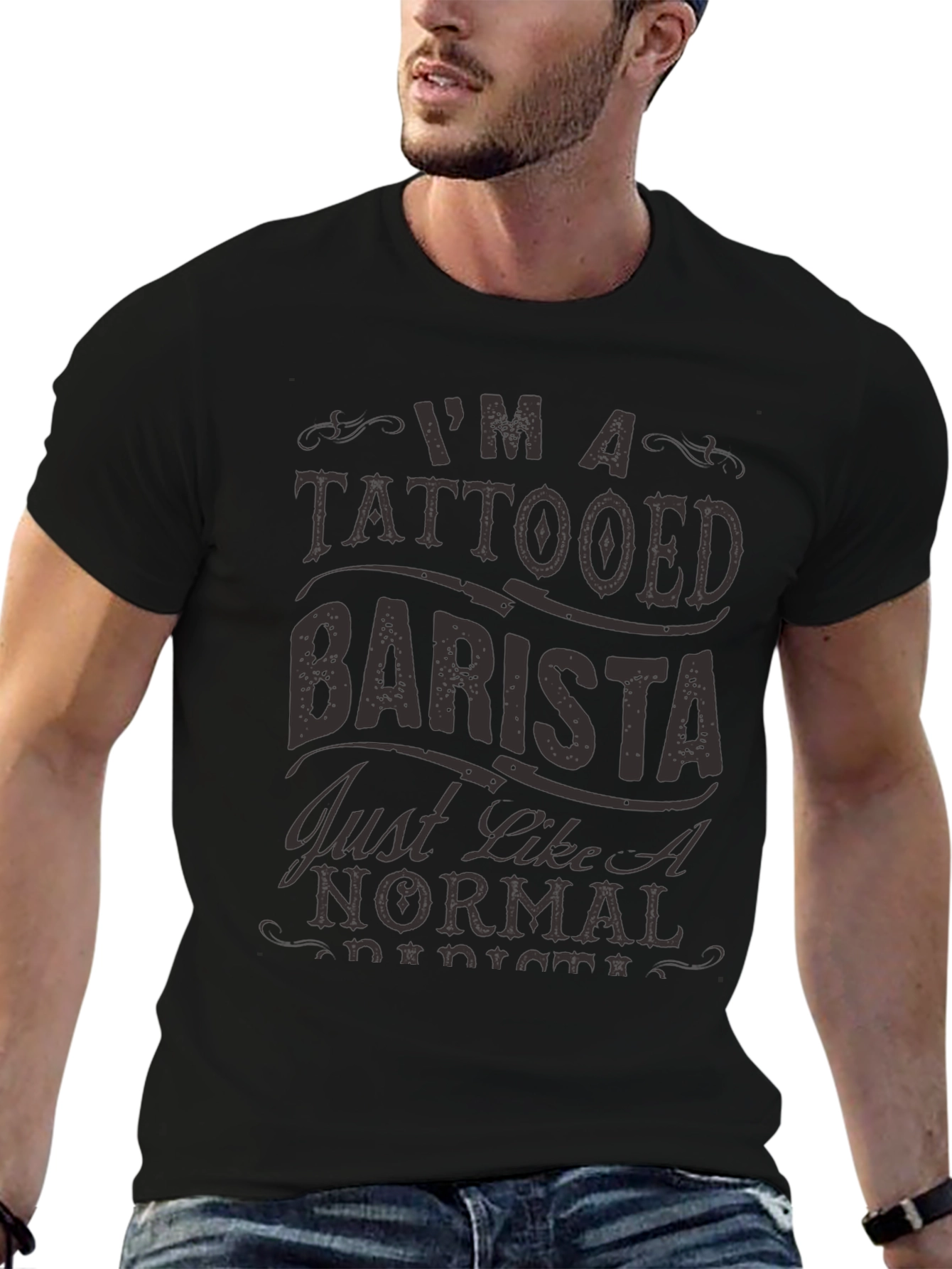 Tattooed Barista Graphic Tee - Novelty Shirt