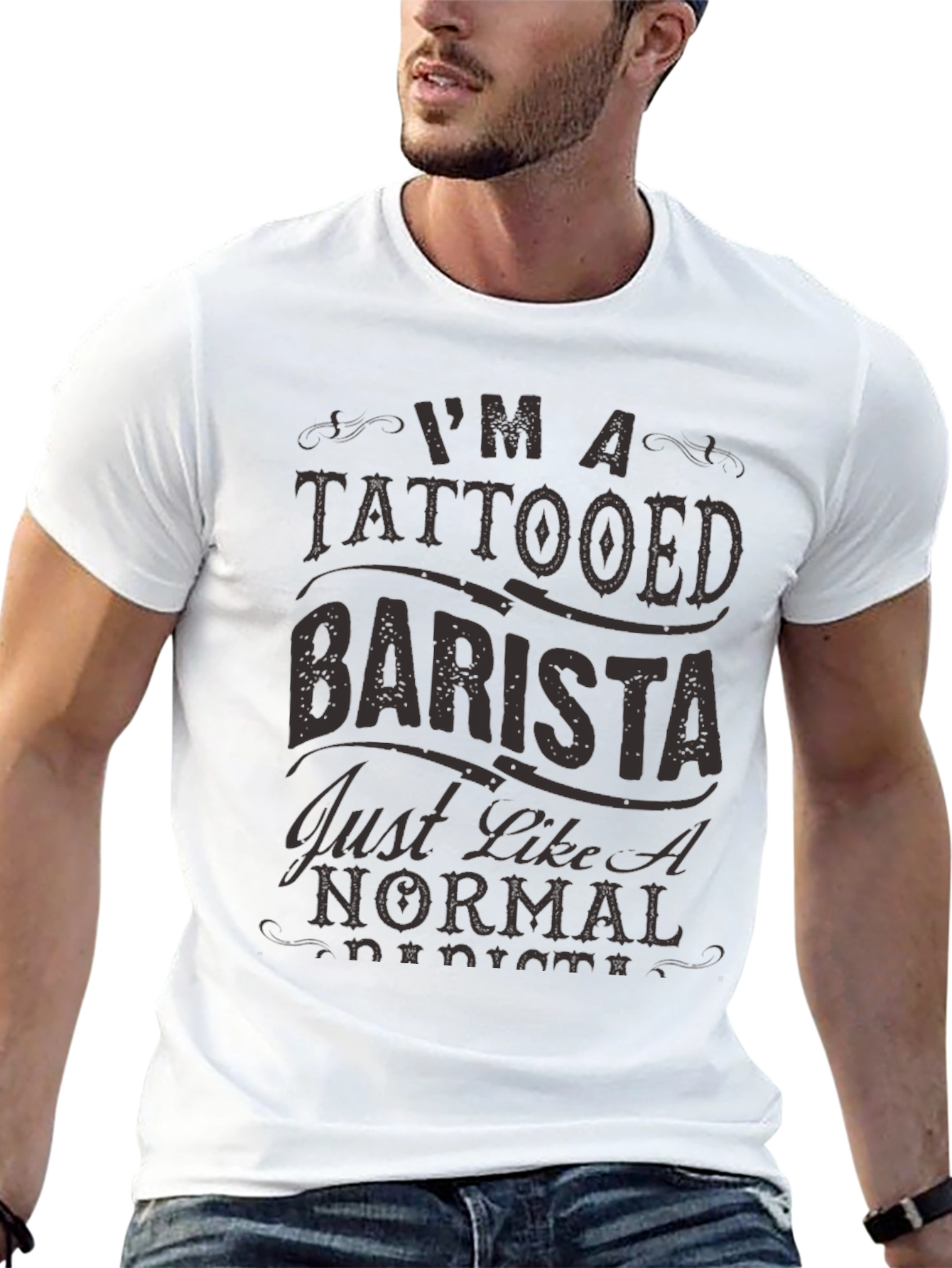 Tattooed Barista Graphic Tee - Novelty Shirt