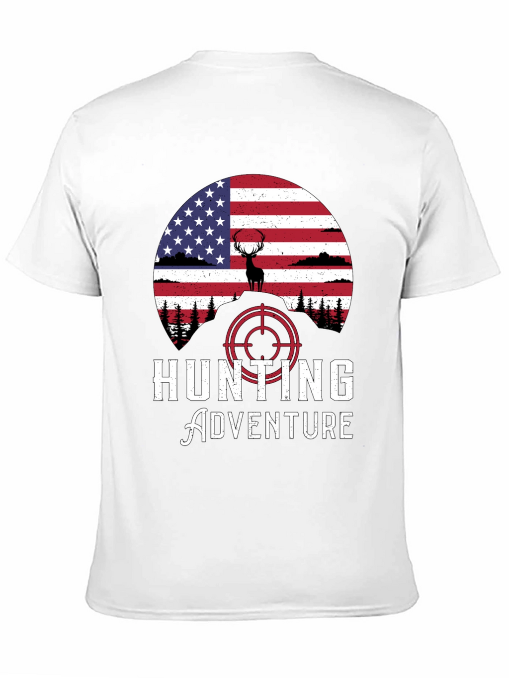 Hunting Adventure Tee - USA Flag Deer Graphic
