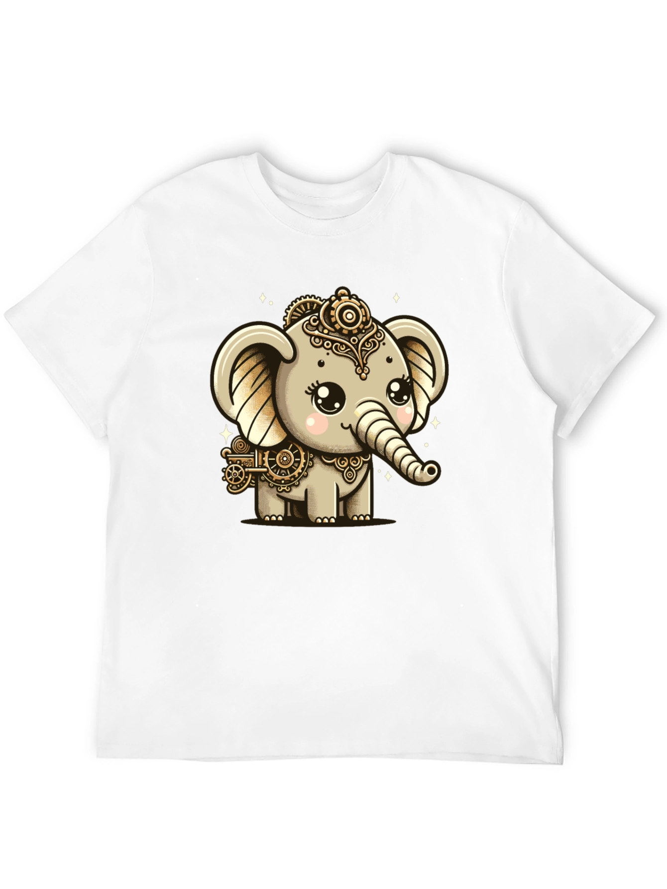 Steampunk Elephant Black T-Shirt