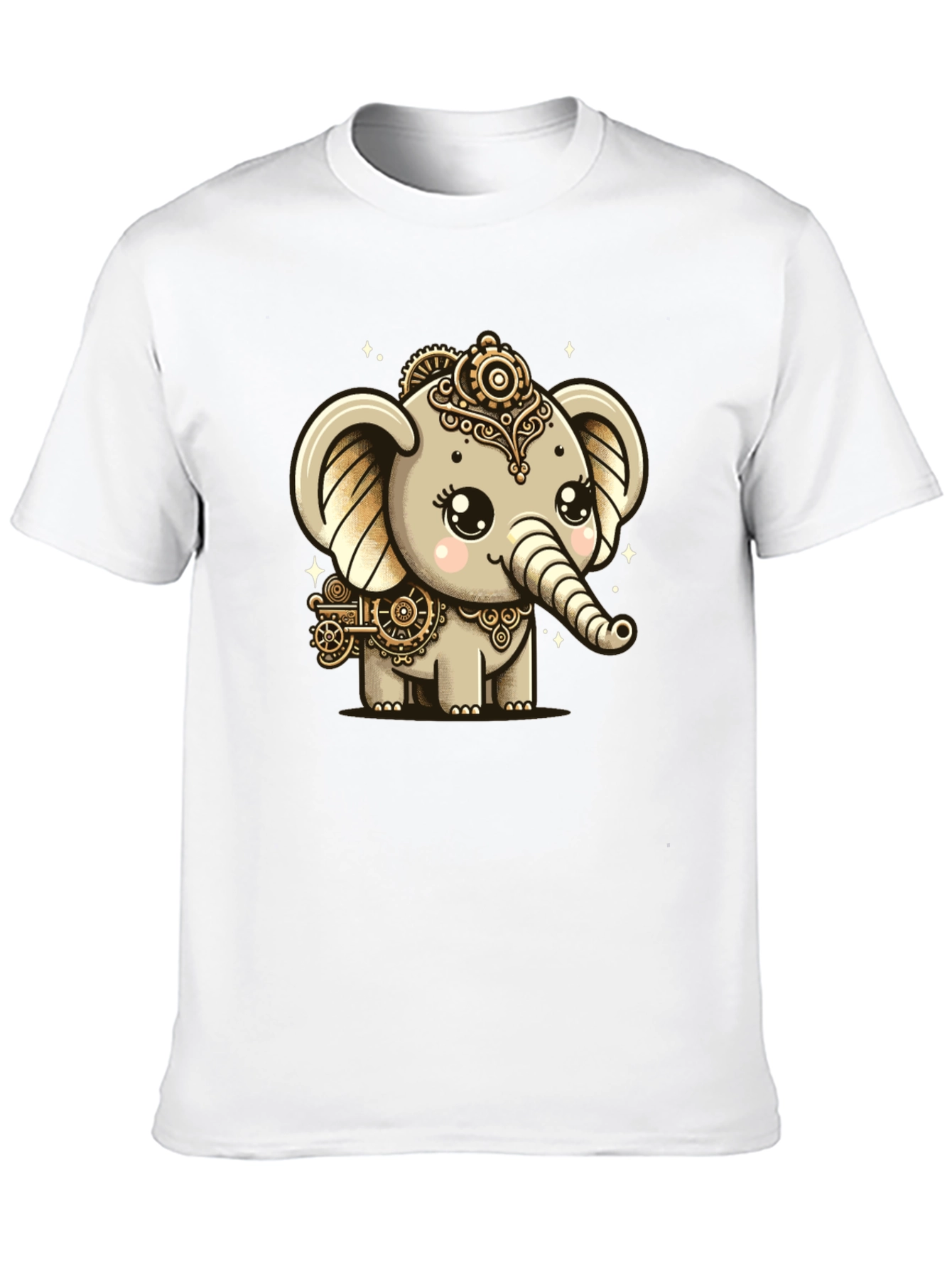 Steampunk Elephant Black T-Shirt