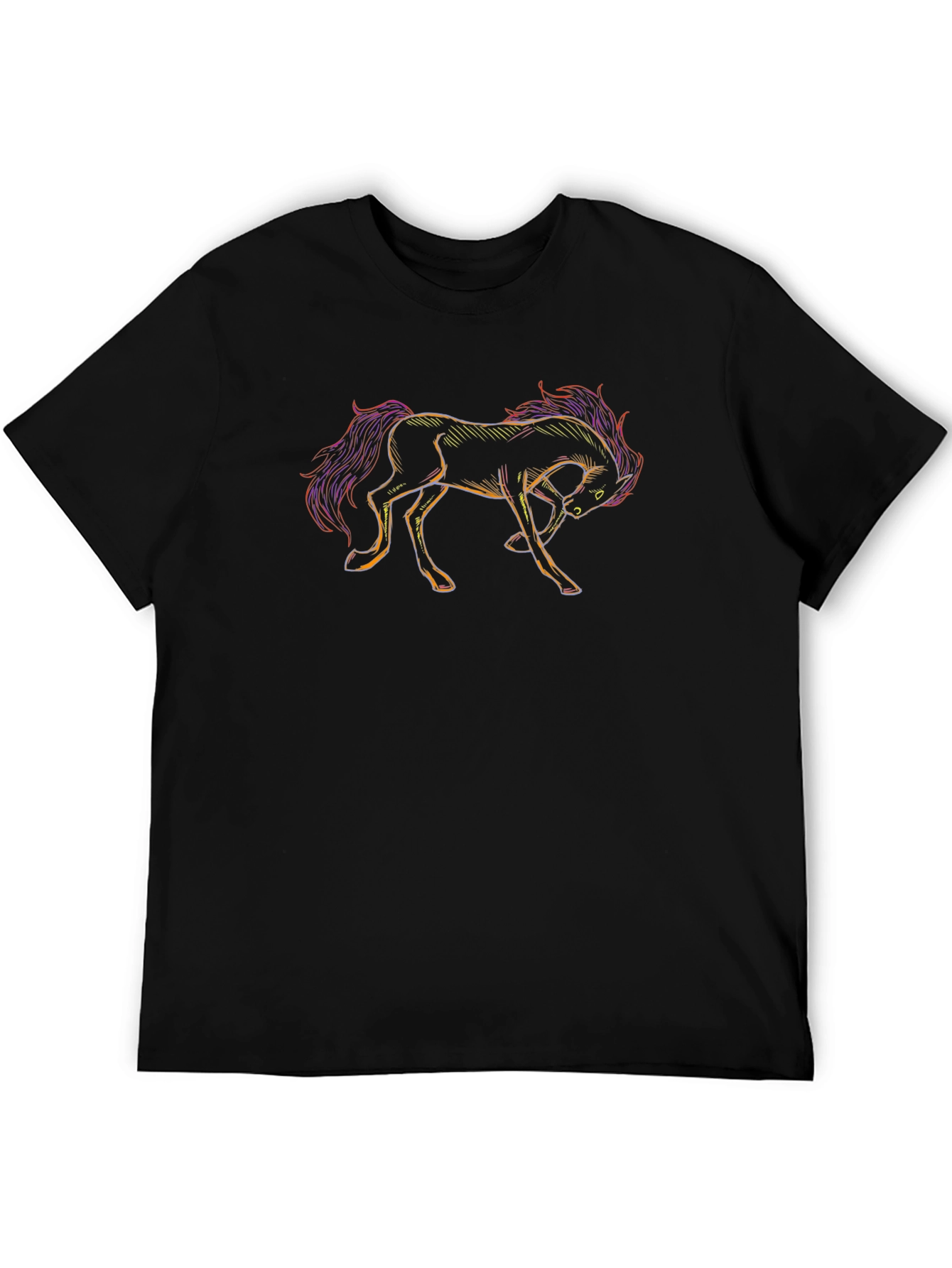 Horse Graphic T-Shirt - Black