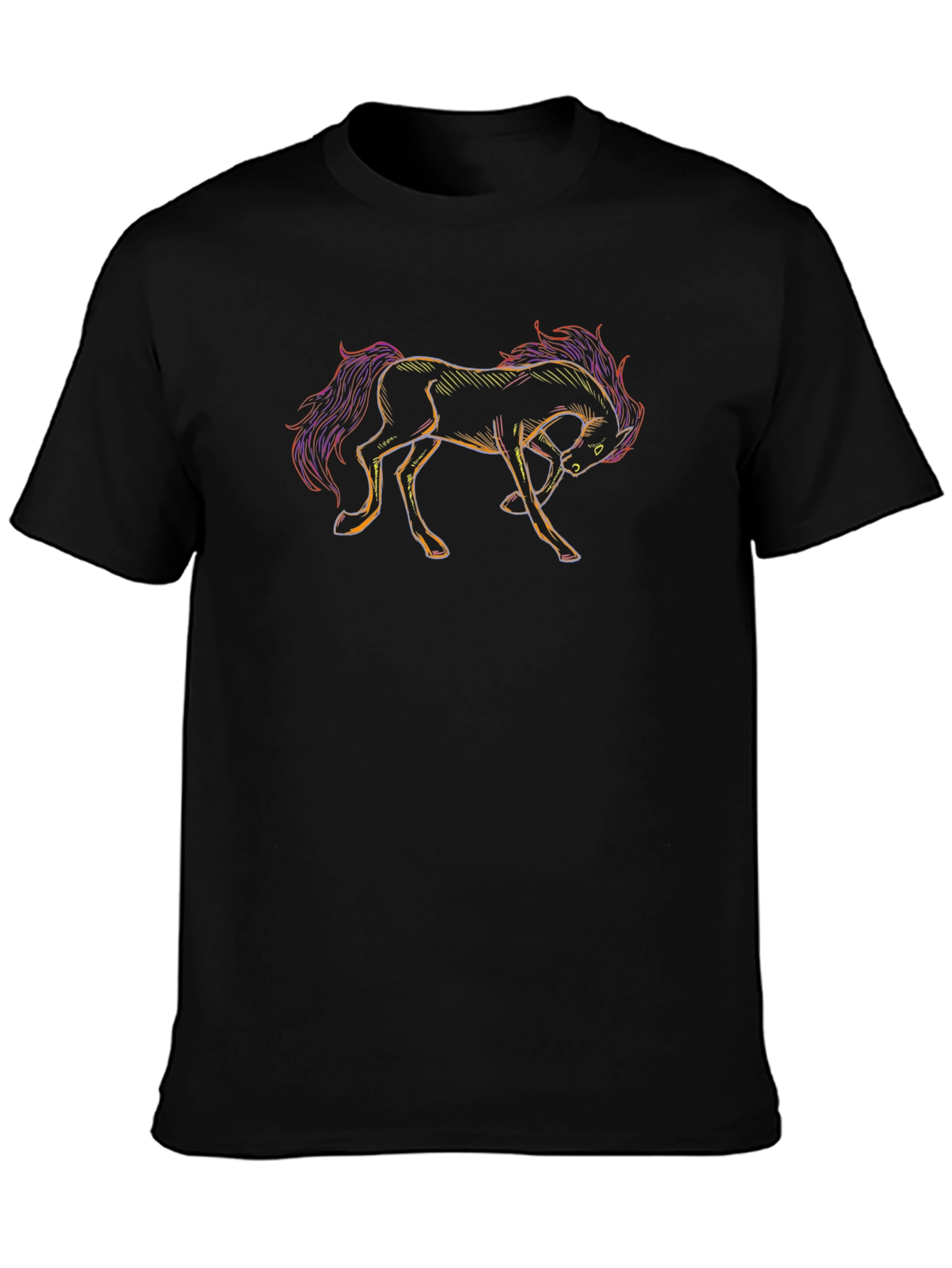 Horse Graphic T-Shirt - Black