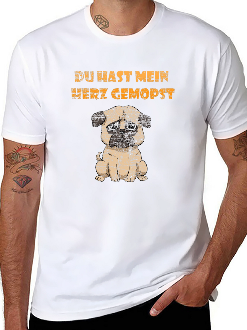 Du Hast Mein Herz Gemopst Pug Graphic Tee