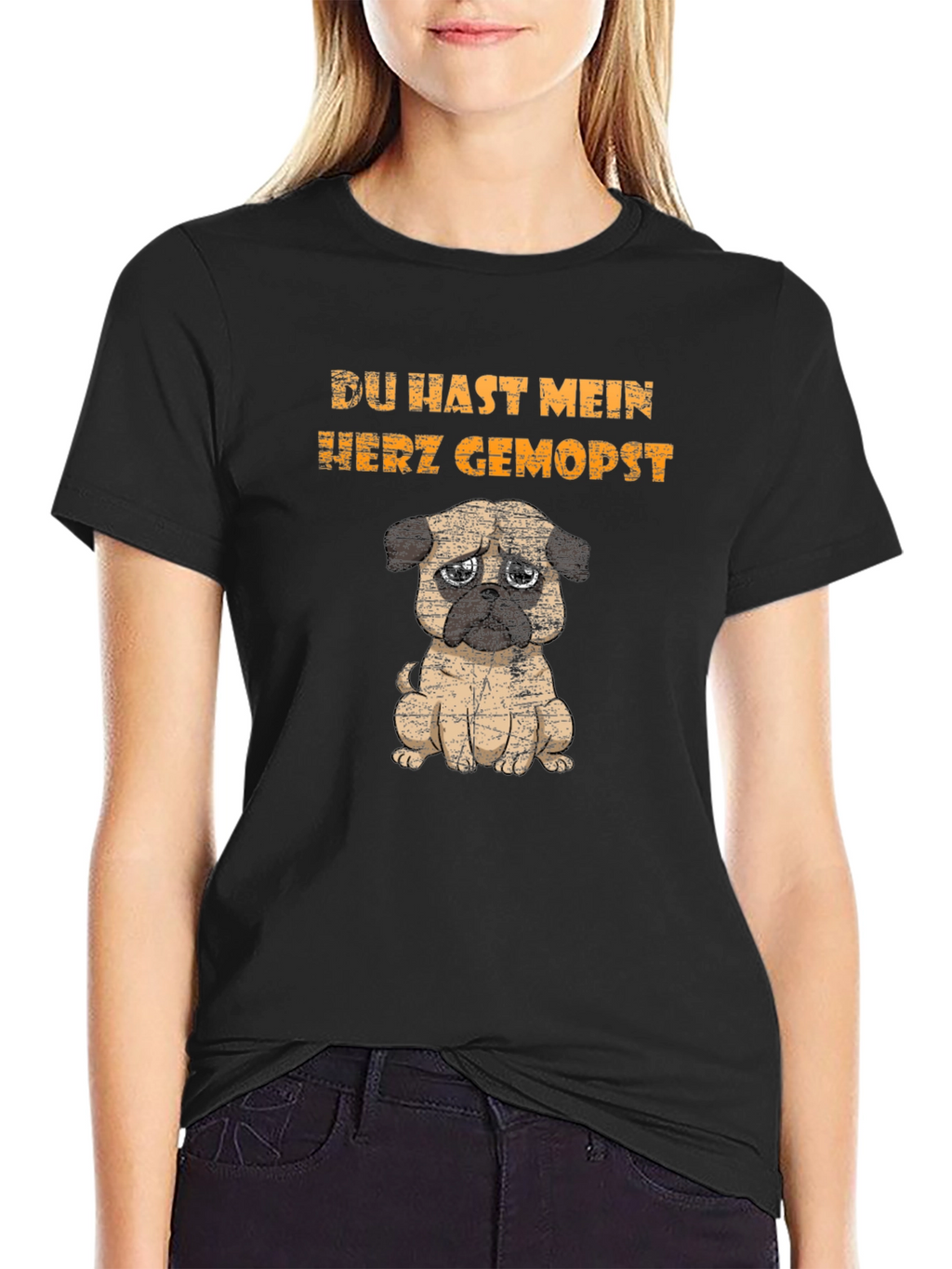 Du Hast Mein Herz Gemopst Pug Graphic Tee