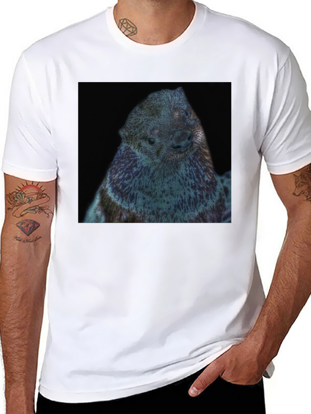 Otter Graphic Black T-Shirt
