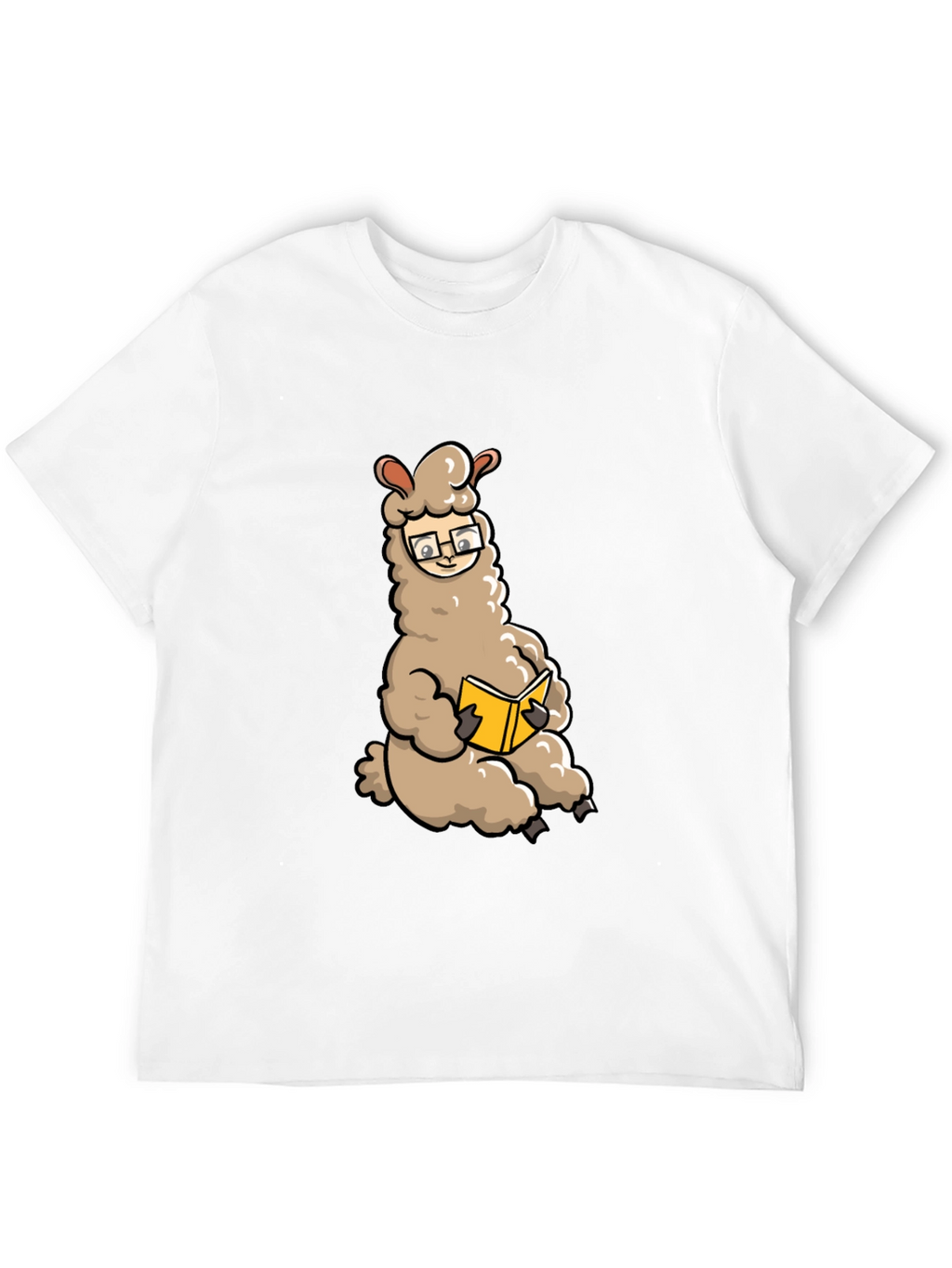 Llama Reading Book Graphic Tee - Black