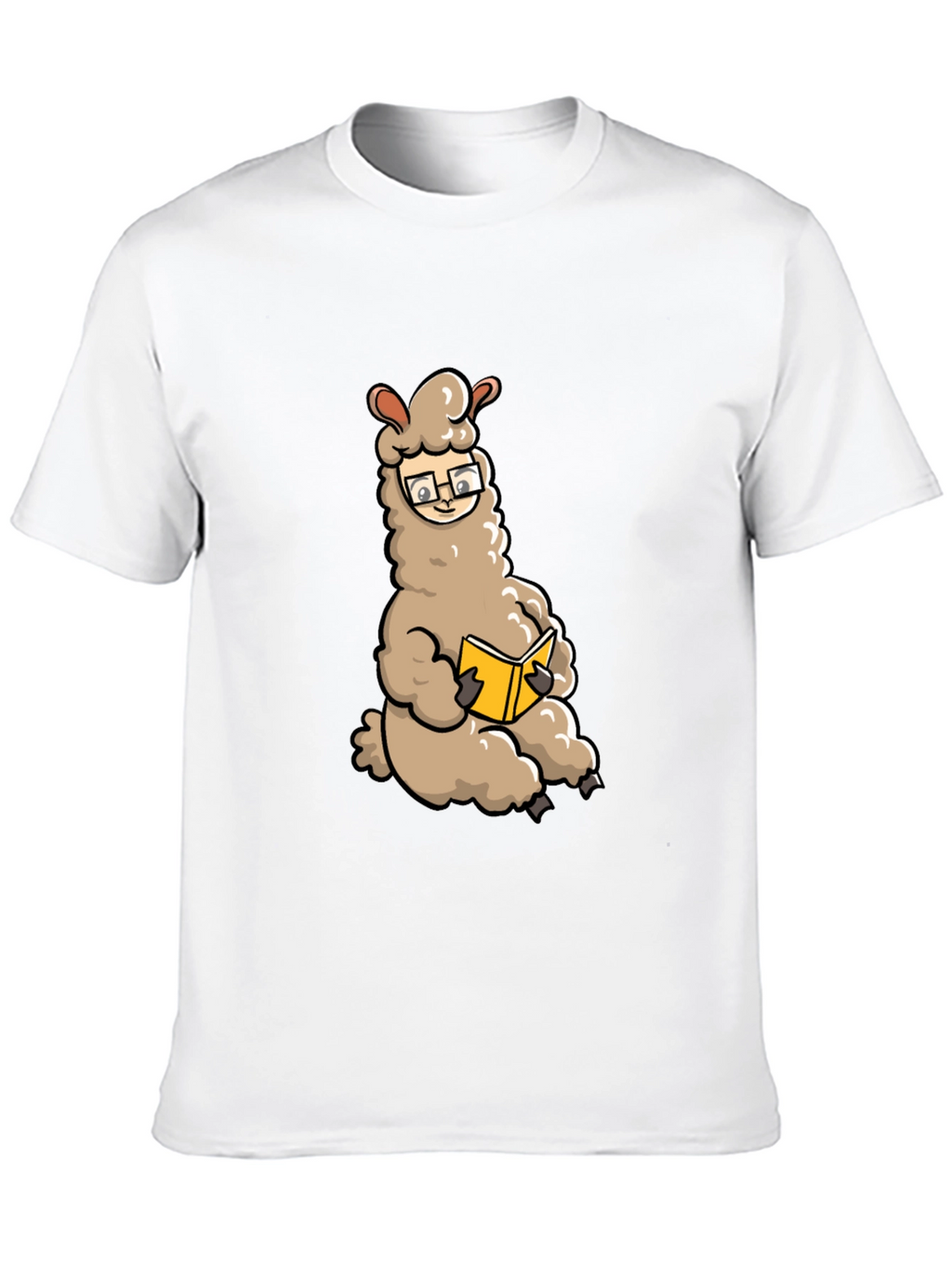 Llama Reading Book Graphic Tee - Black
