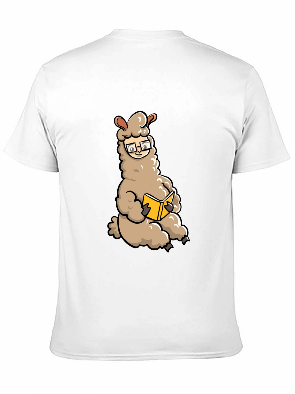 Llama Reading Book Graphic Tee - Black